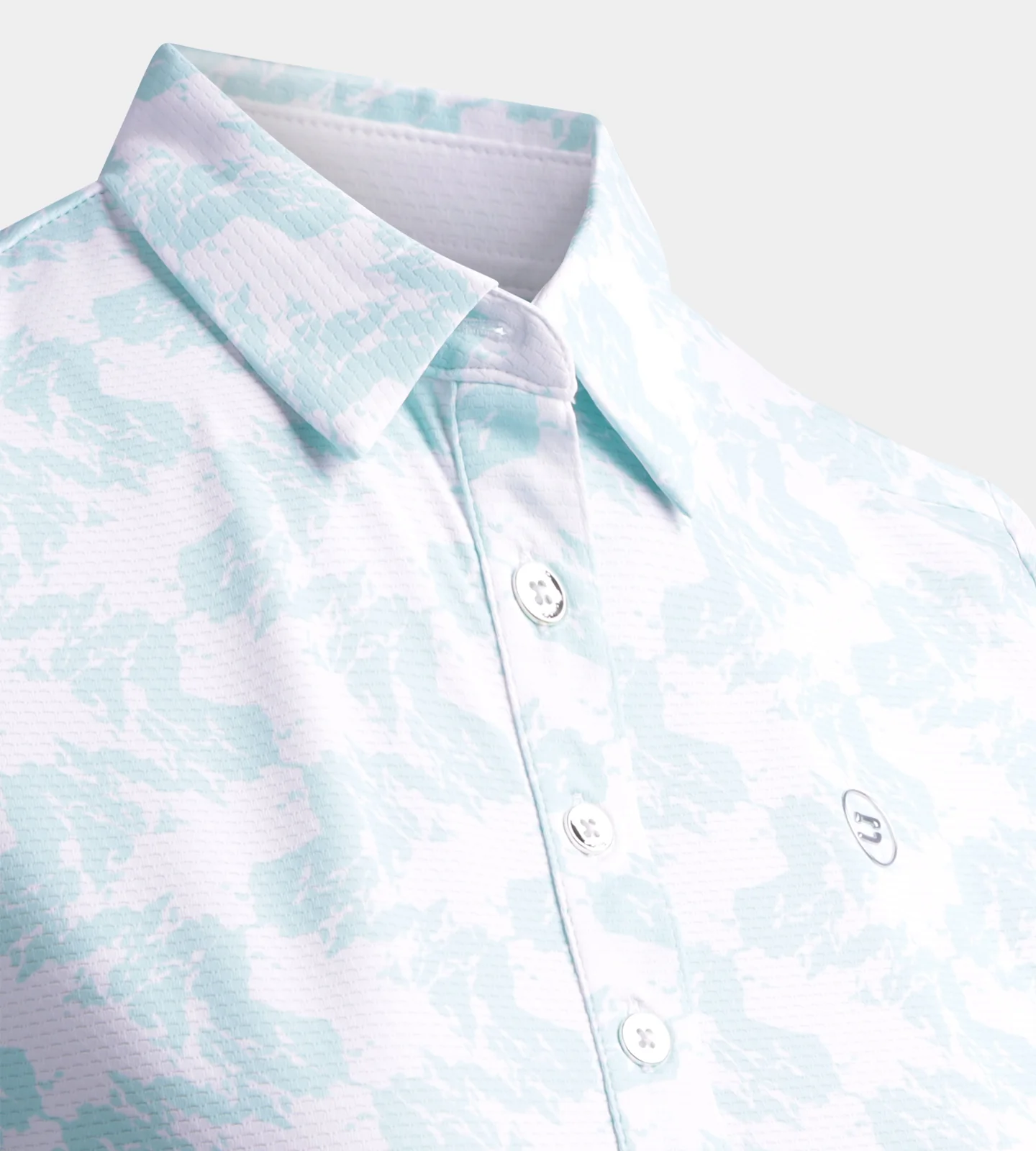 LADIES ABSTRACT EMOTIVE POLO - WHITE - Image 7