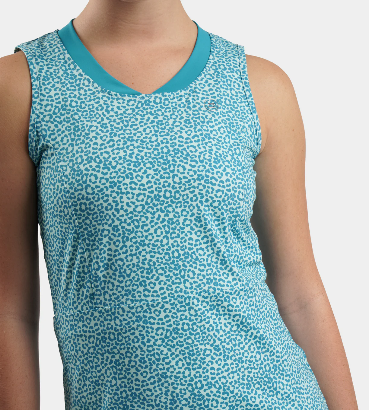 LADIES AURA DRESS - LEOPARD TEAL - Image 3