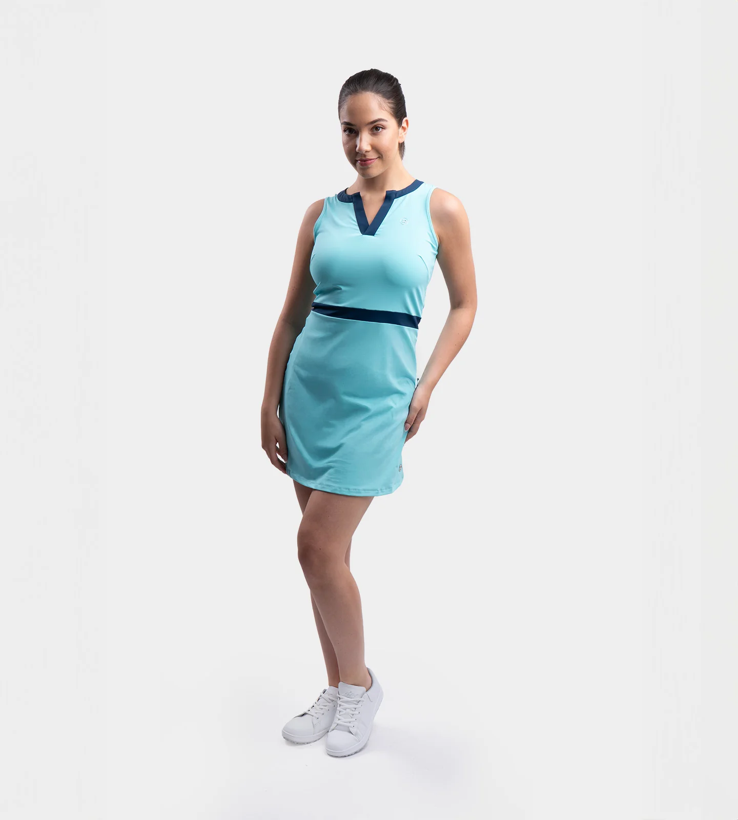 LADIES BELLA DRESS - MINT/NAVY - Image 5