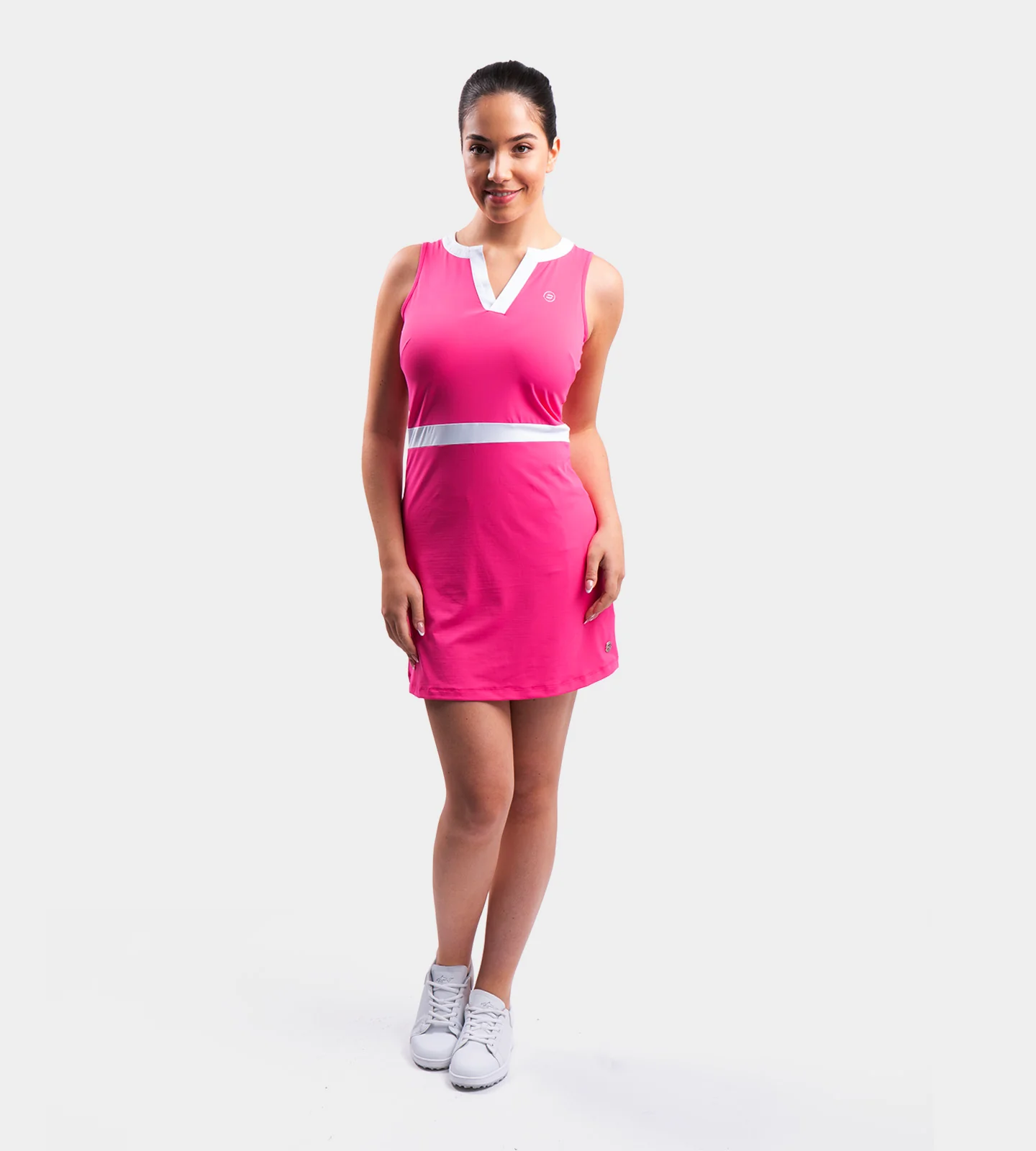 LADIES BELLA DRESS - PINK/WHITE - Image 5