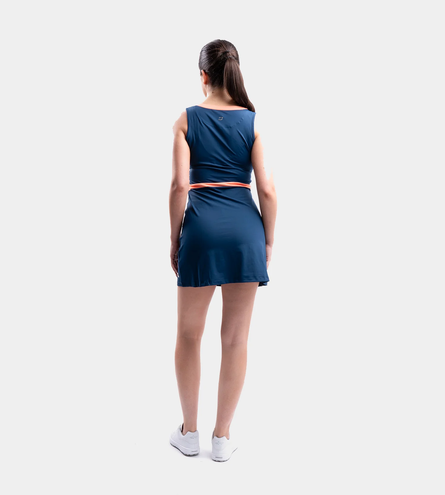 LADIES BELLA DRESS - NAVY/CORAL - Image 2