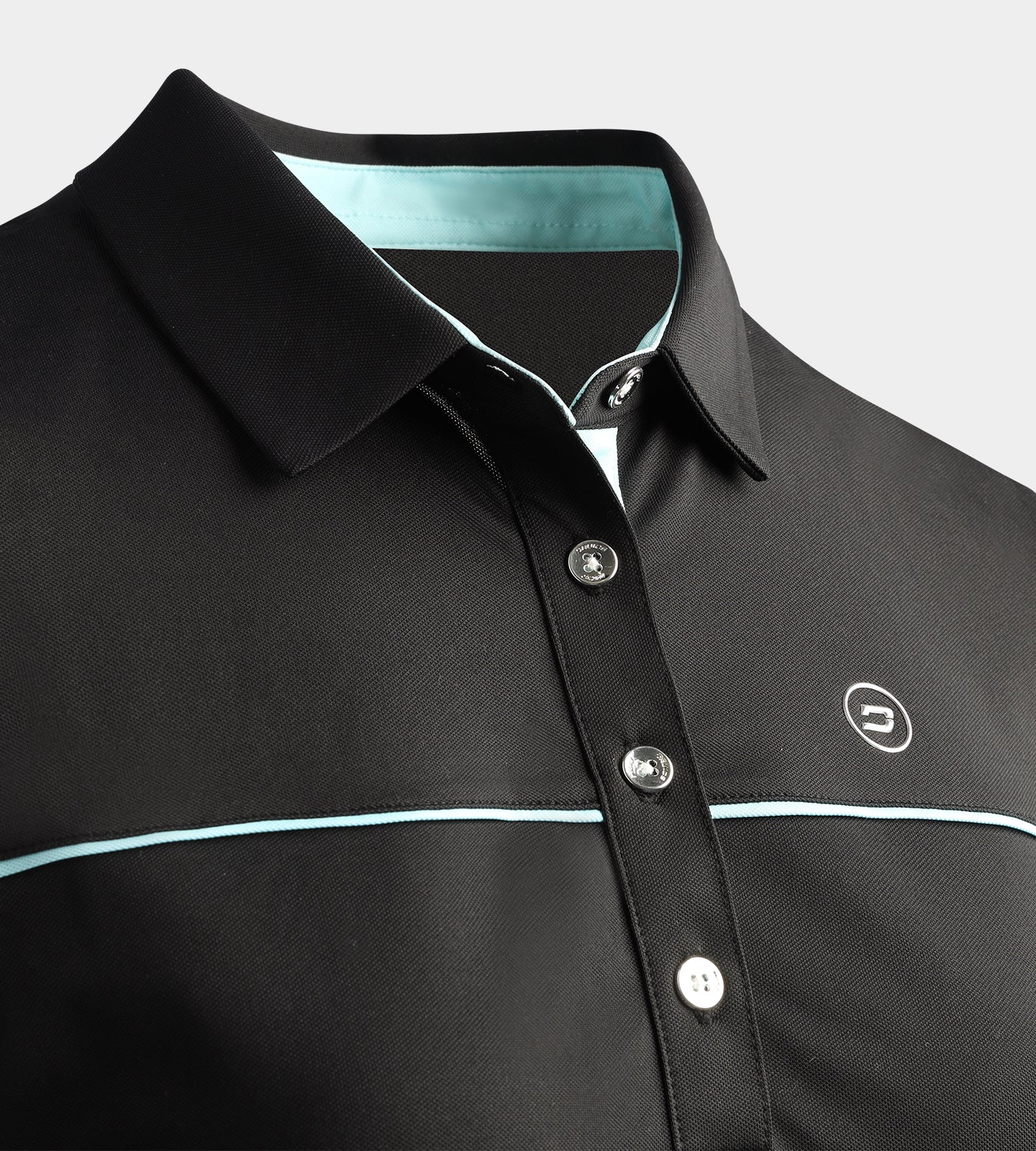 LADIES BLOCK PIQUE POLO - BLACK - Image 5