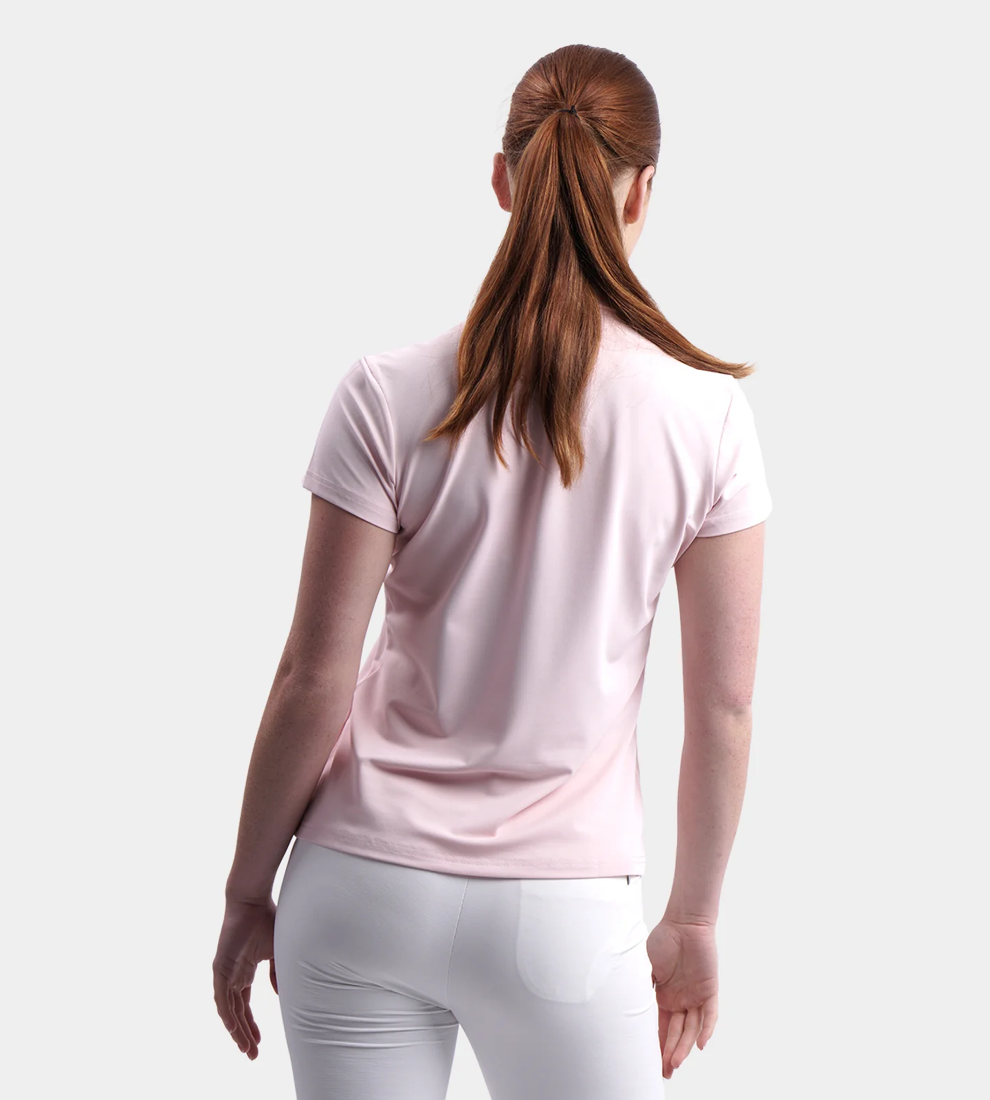 LADIES BLOCK PIQUE POLO - BLUSH - Image 2