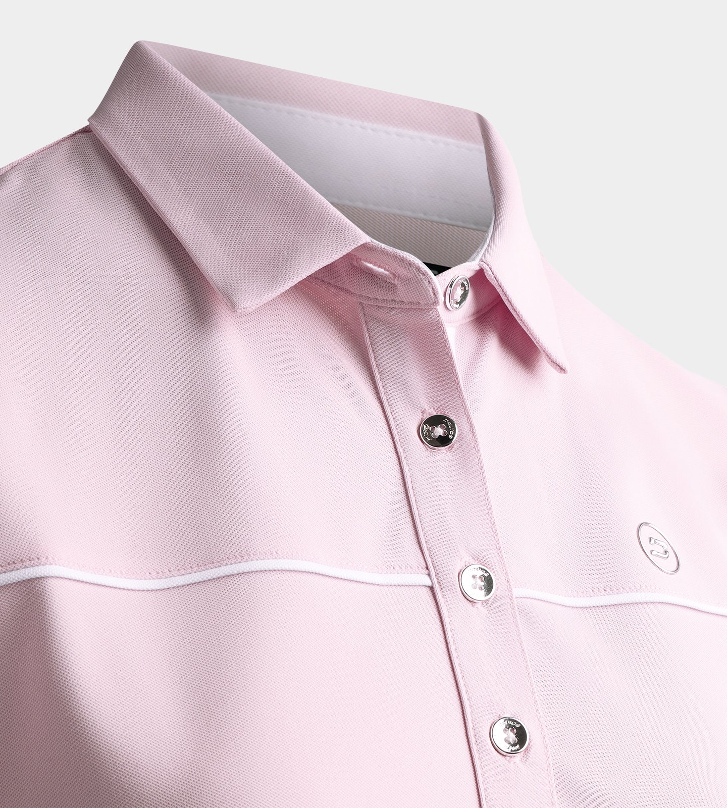 LADIES BLOCK PIQUE POLO - BLUSH - Image 5