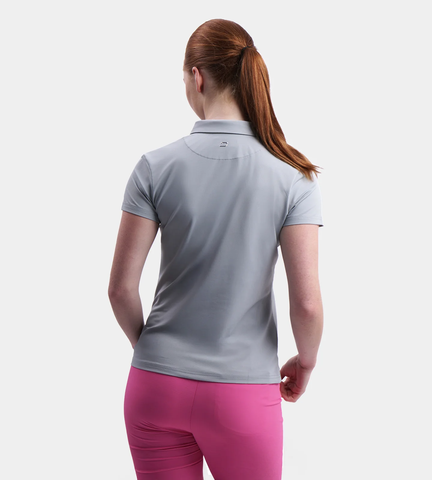 LADIES BLOCK PIQUE POLO - GREY - Image 2