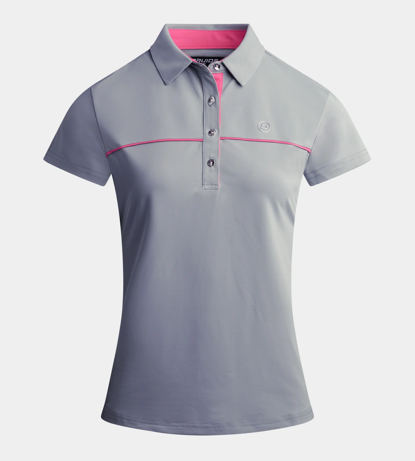 LADIES BLOCK PIQUE POLO - GREY - Image 4