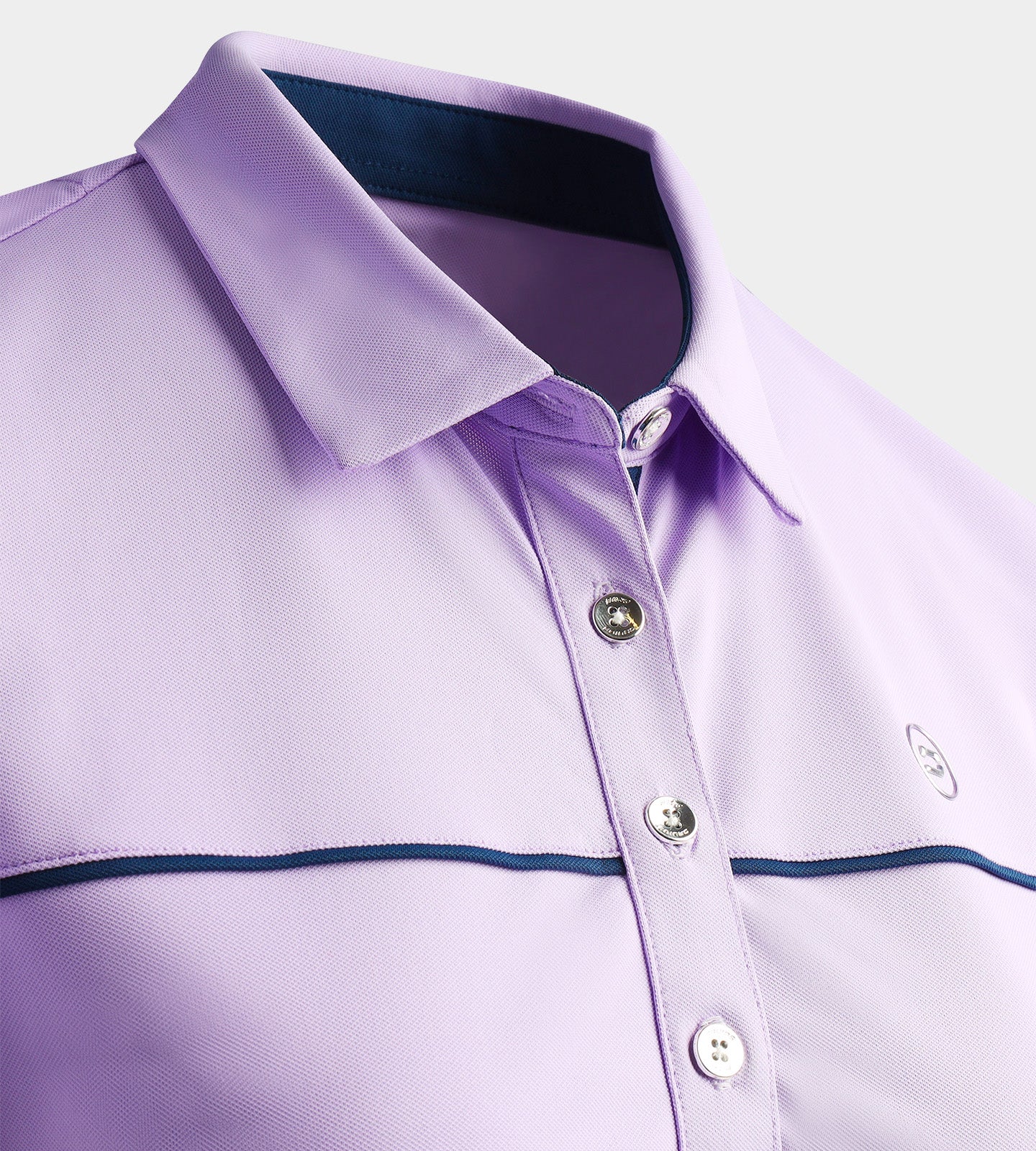 LADIES BLOCK PIQUE POLO - LAVENDER - Image 5
