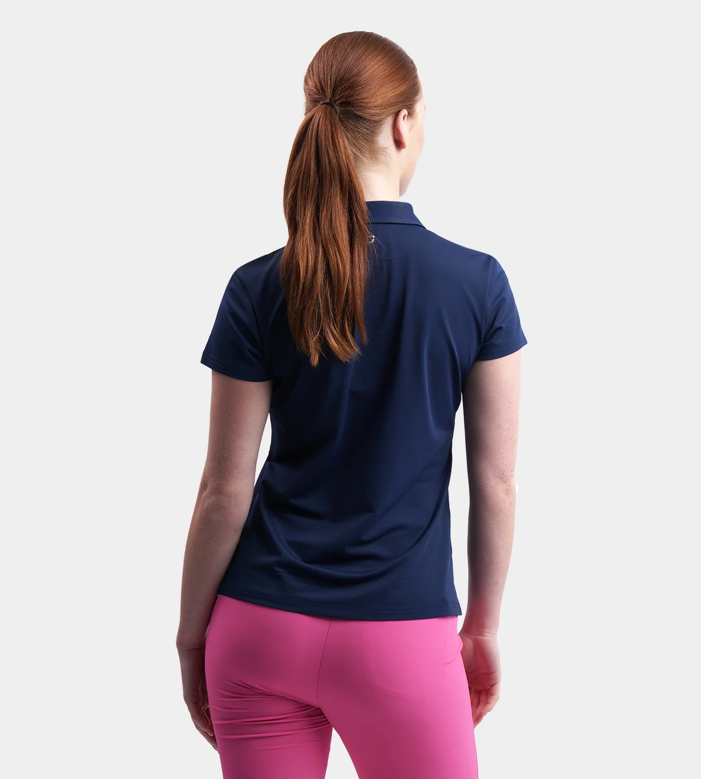 LADIES BLOCK PIQUE POLO - NAVY - Image 2