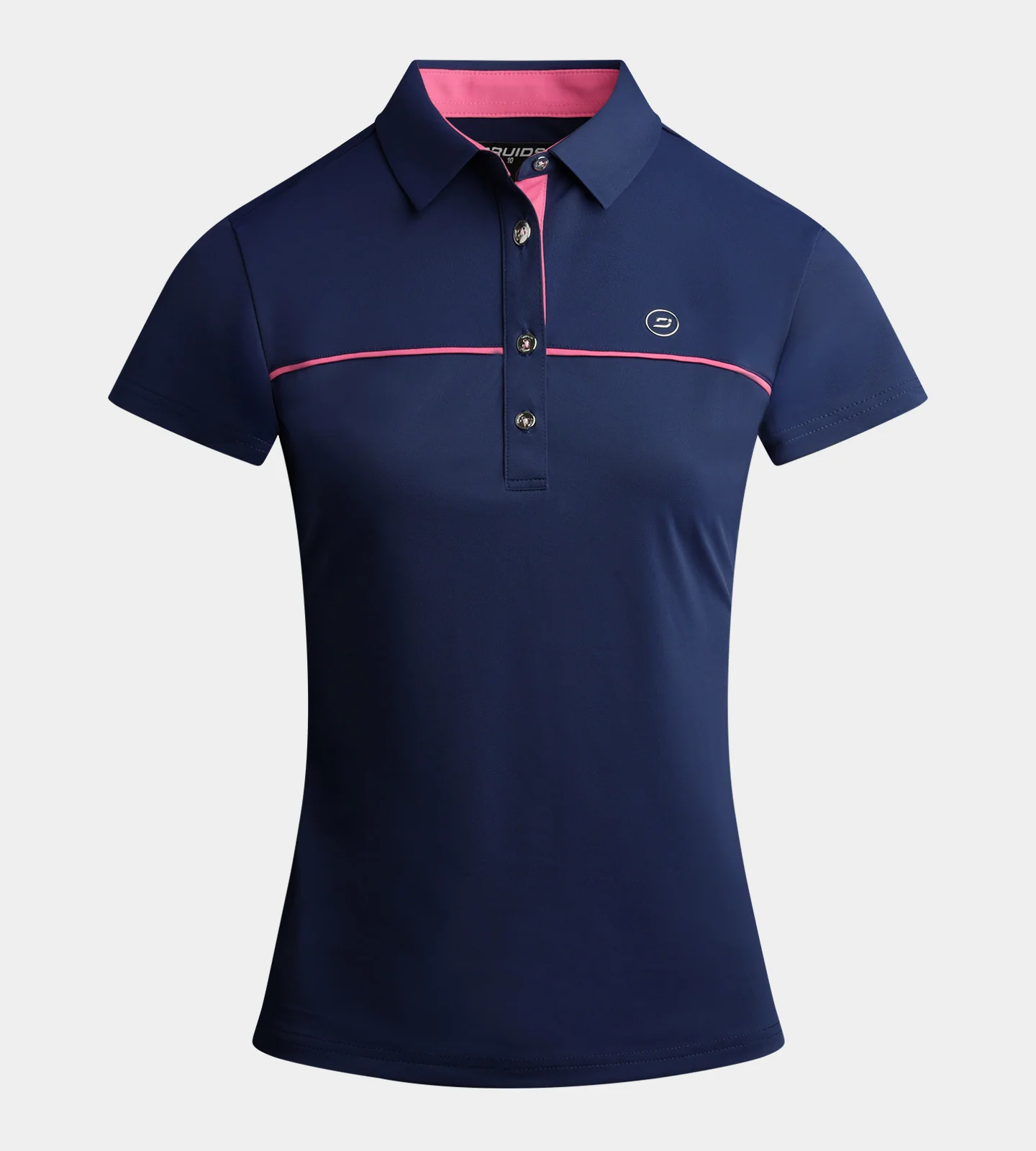 LADIES BLOCK PIQUE POLO - NAVY - Image 4