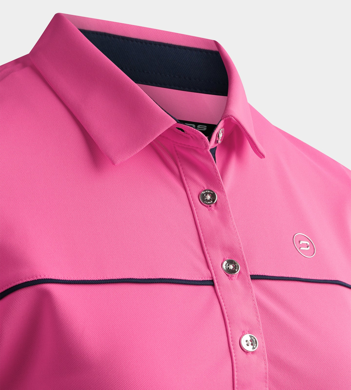 LADIES BLOCK PIQUE POLO - PINK - Image 5