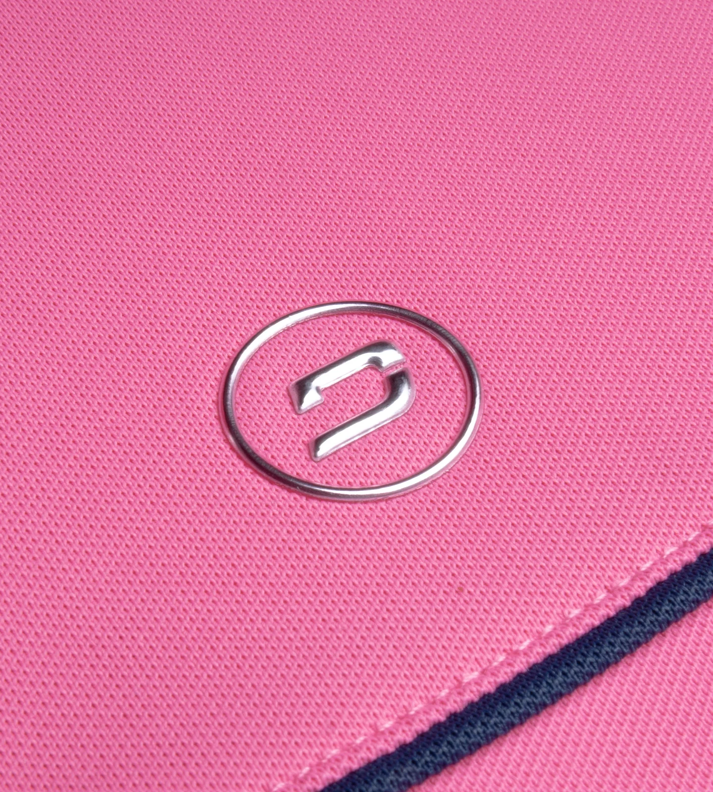 LADIES BLOCK PIQUE POLO - PINK - Image 6