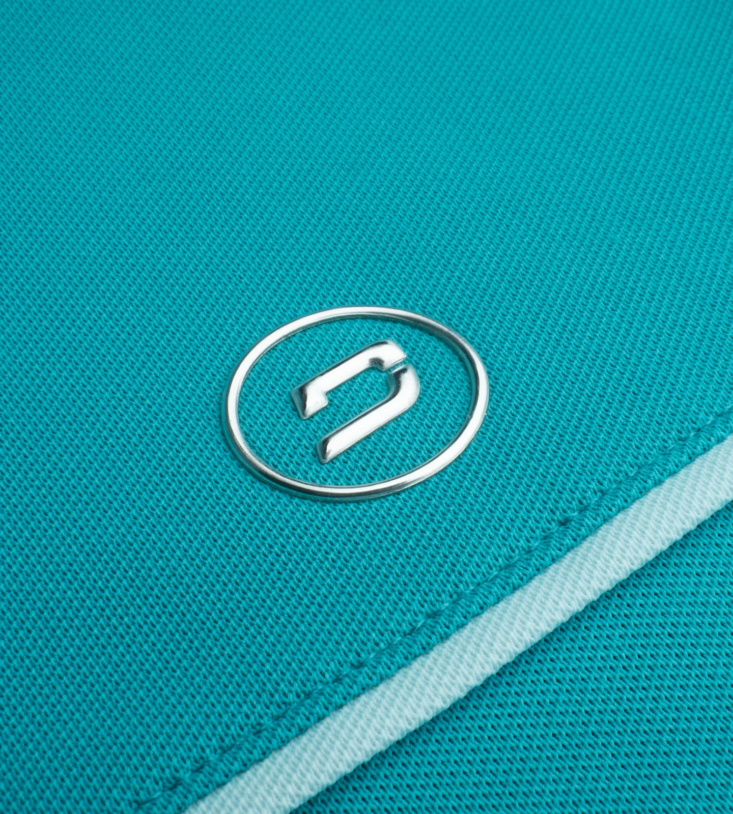 LADIES BLOCK PIQUE POLO - TEAL - Image 6