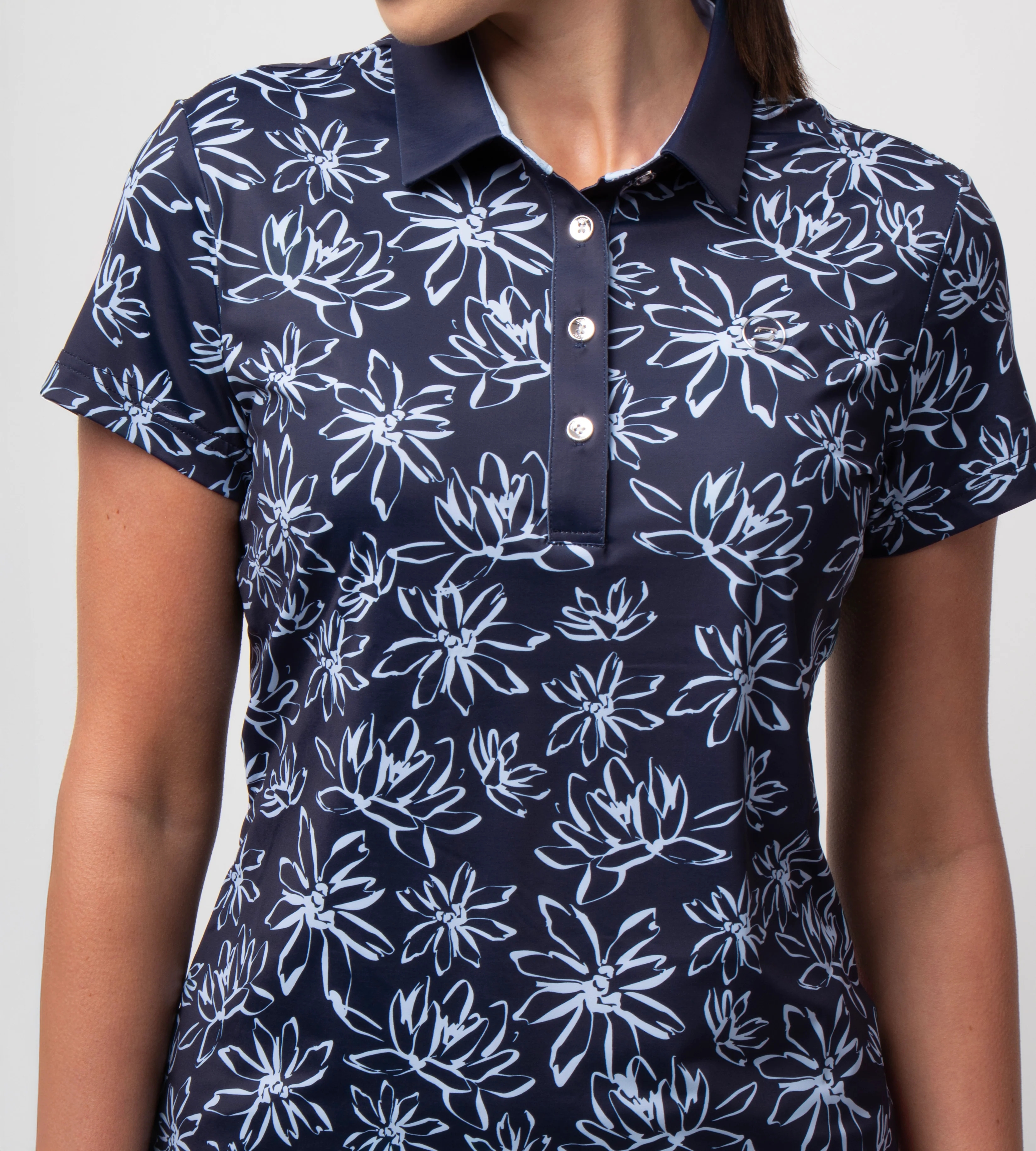 LADIES BLOOM POLO - NAVY - Image 2