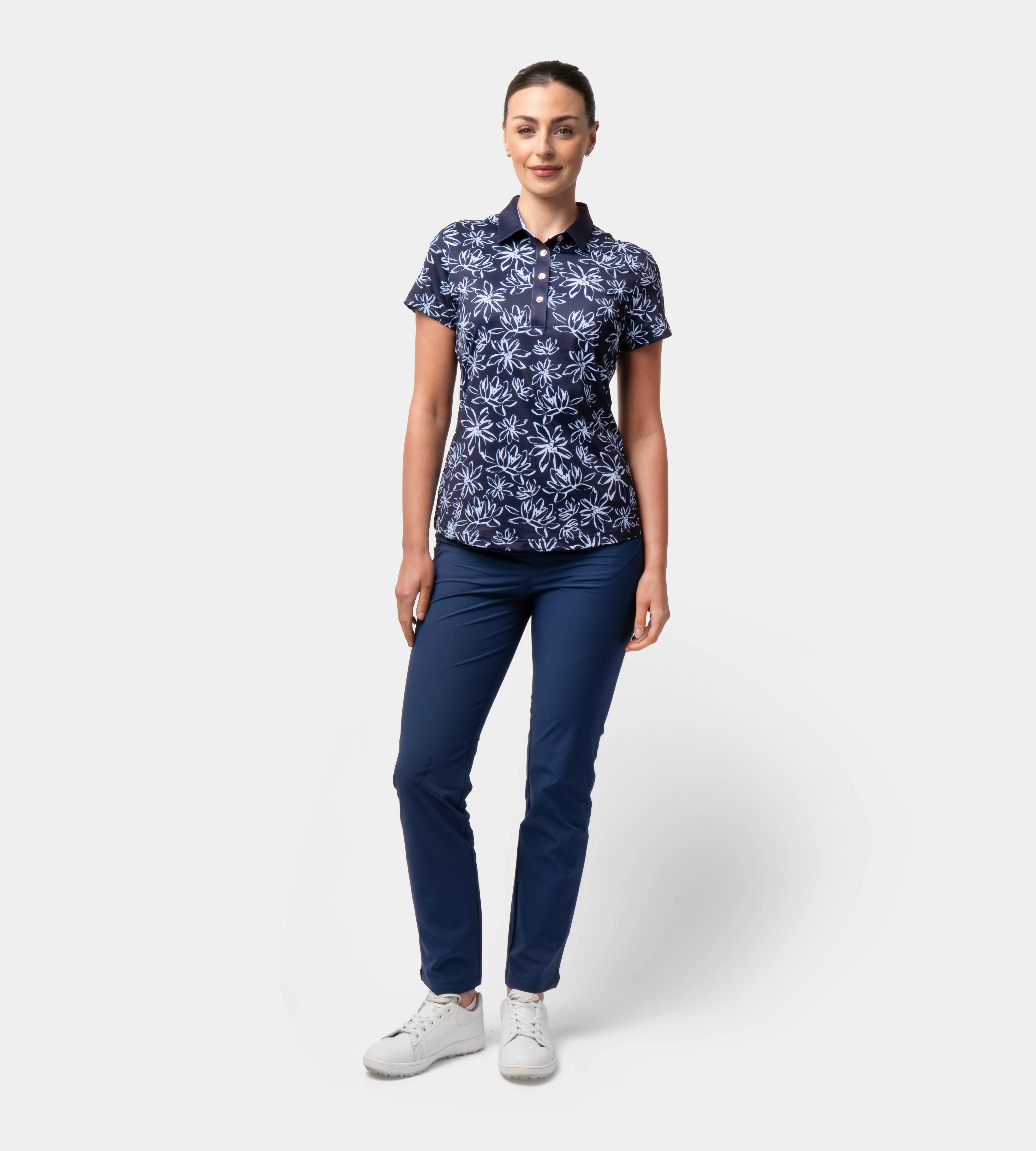 LADIES BLOOM POLO - NAVY - Image 4