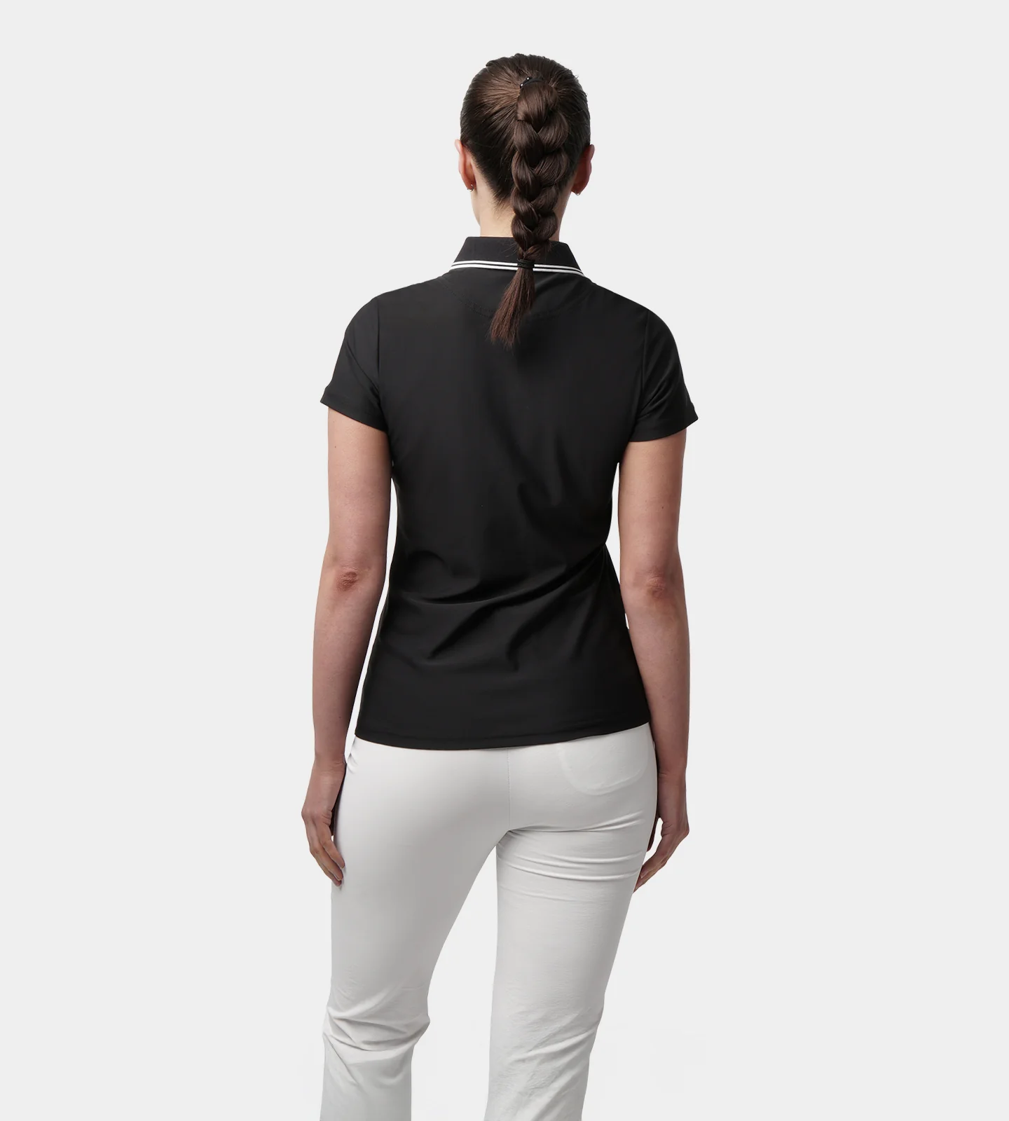 LADIES CLASSIC FIT POLO - BLACK - Image 2