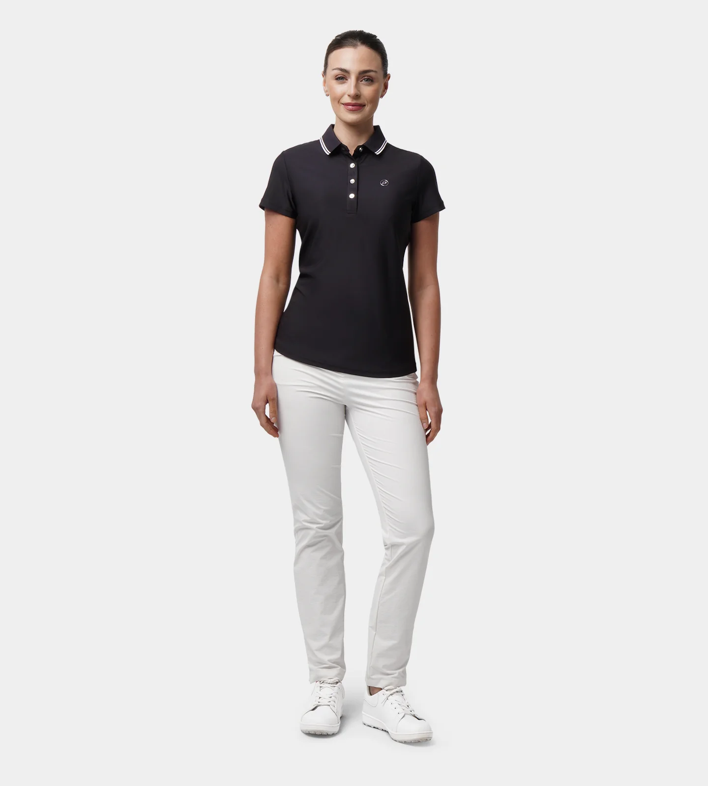 LADIES CLASSIC FIT POLO - BLACK - Image 4