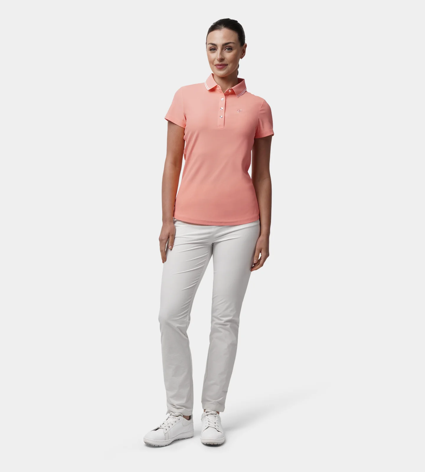 LADIES CLASSIC FIT POLO - CORAL - Image 3