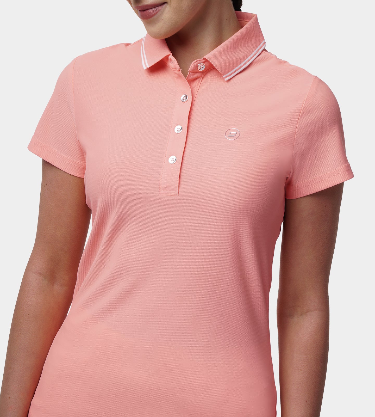 LADIES CLASSIC FIT POLO - CORAL - Image 4