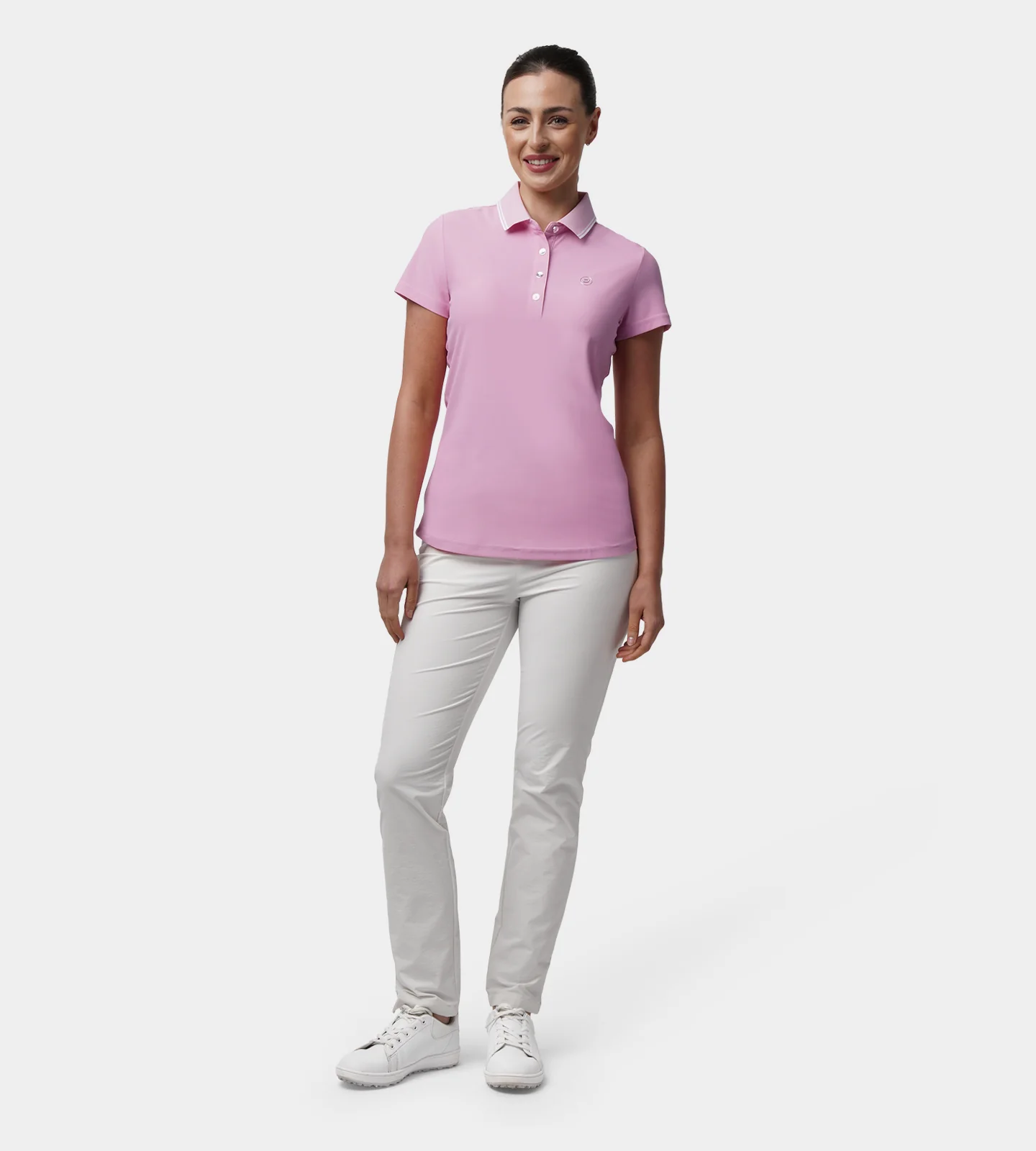 LADIES CLASSIC FIT POLO - PINK - Image 3