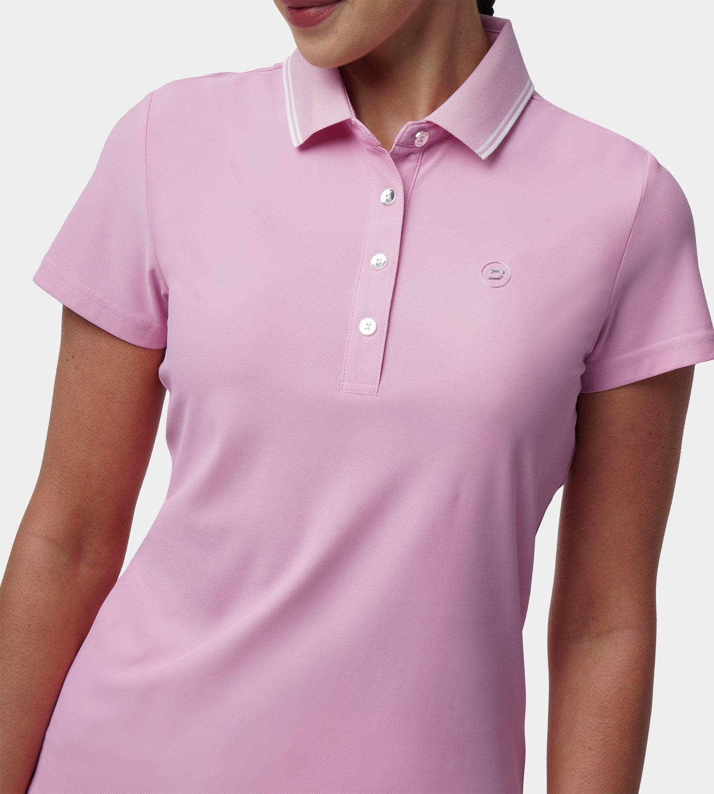 LADIES CLASSIC FIT POLO - PINK - Image 4