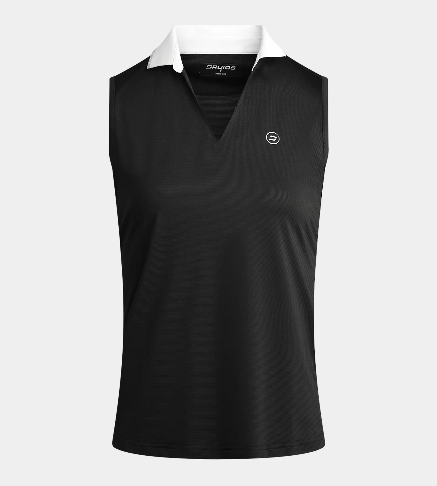 LADIES CLASSIC V NECK POLO - BLACK - Image 4