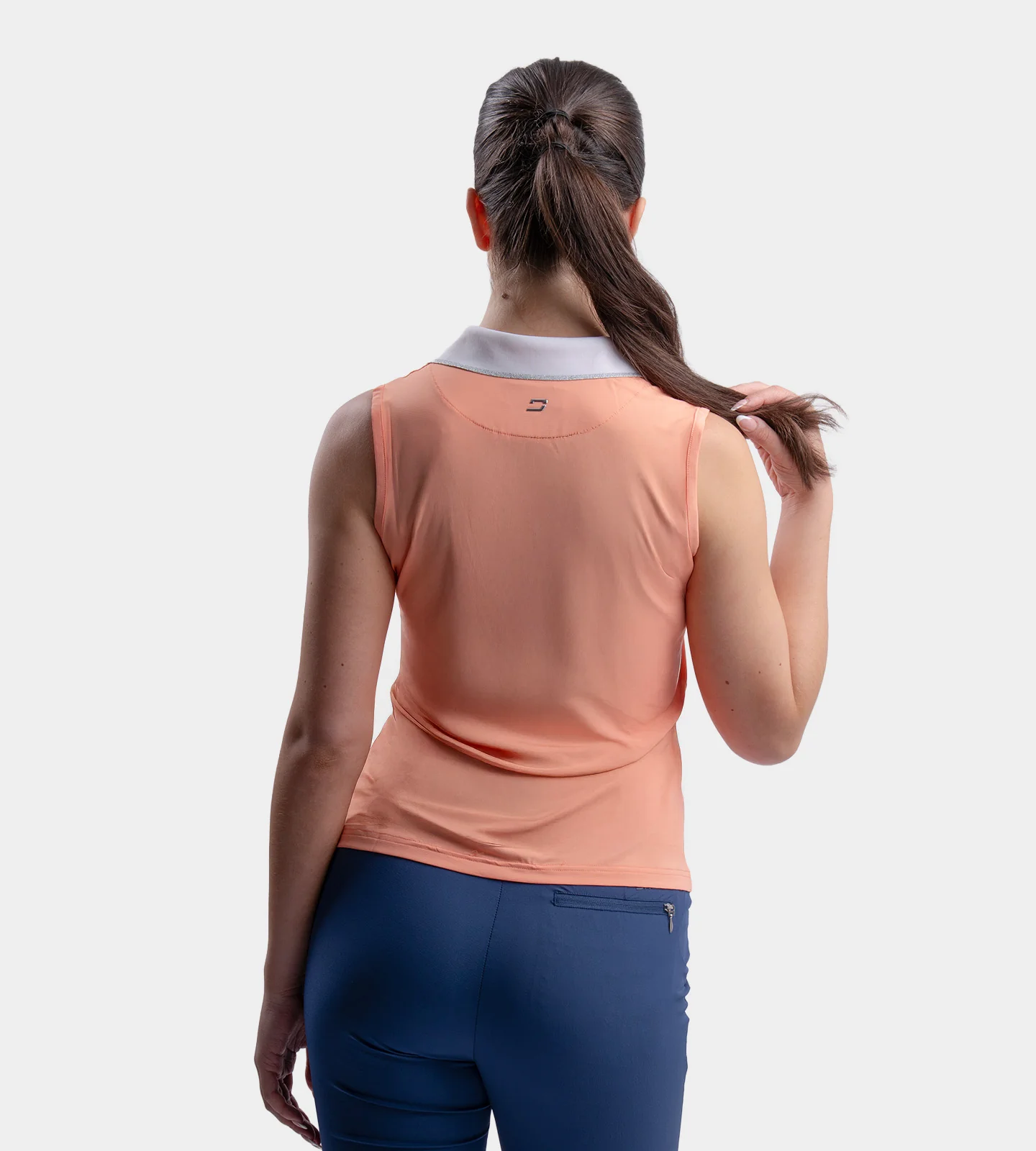 LADIES CLASSIC V NECK POLO - CORAL - Image 3