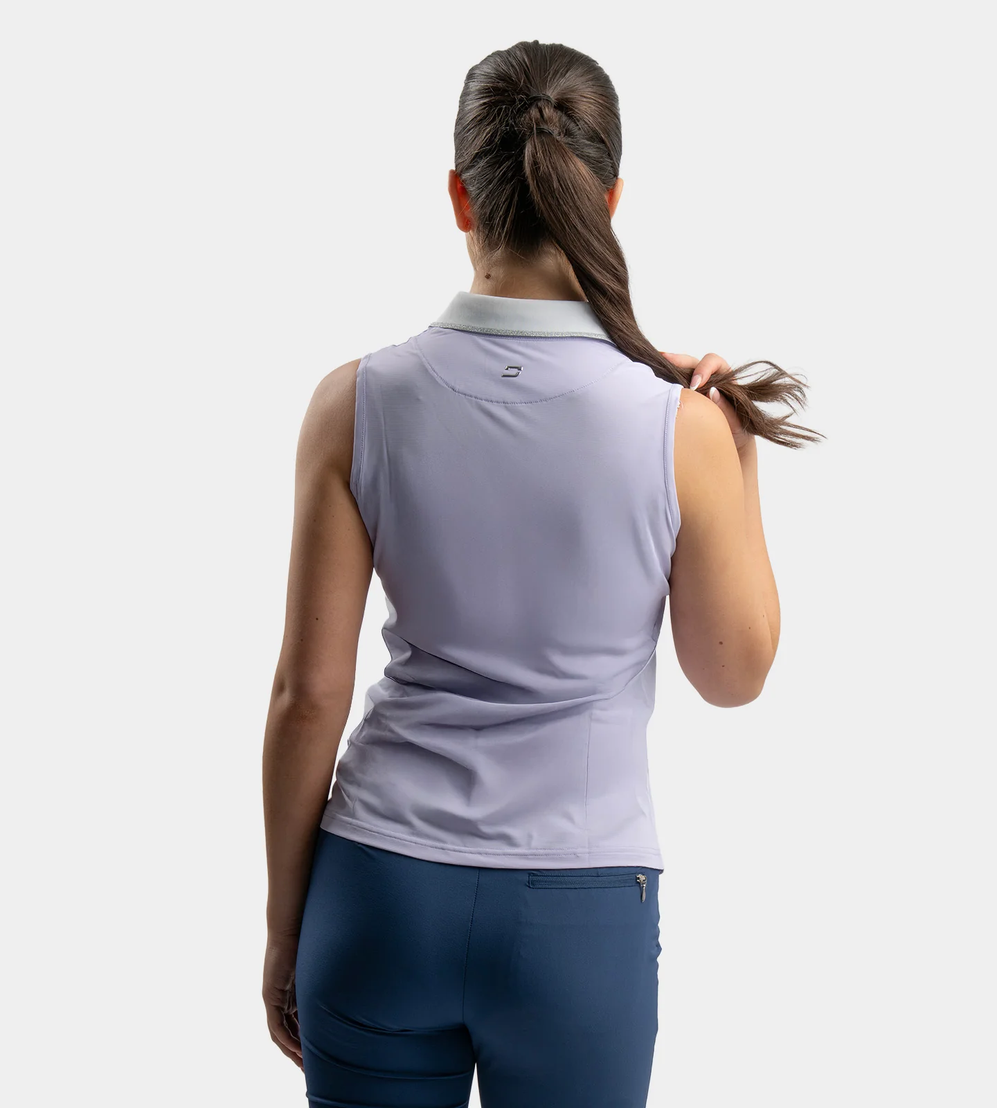 LADIES CLASSIC V NECK POLO - LAVENDER - Image 3