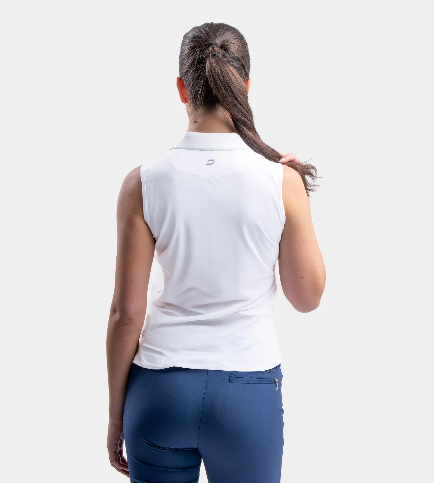 LADIES CLASSIC V NECK POLO - WHITE - Image 3