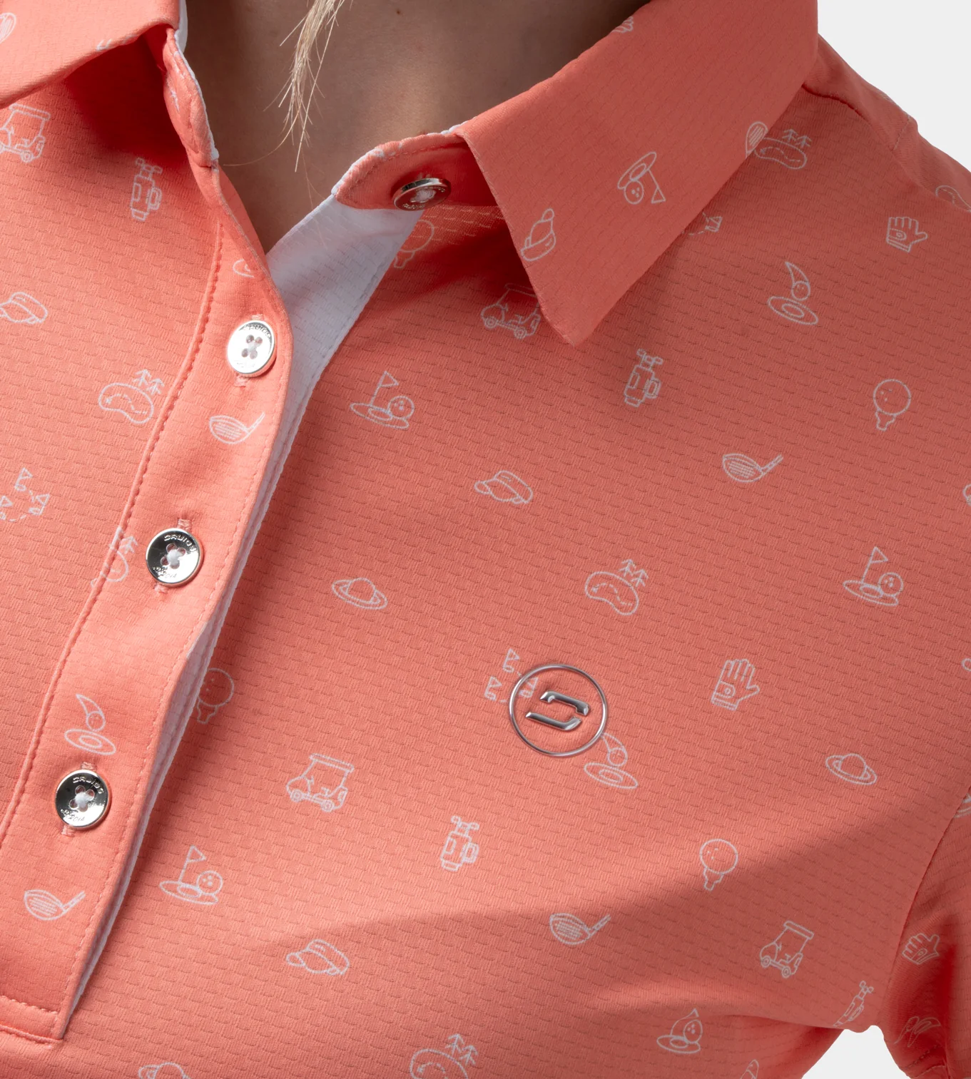 LADIES CLUB 2.0 POLO - CORAL - Image 2