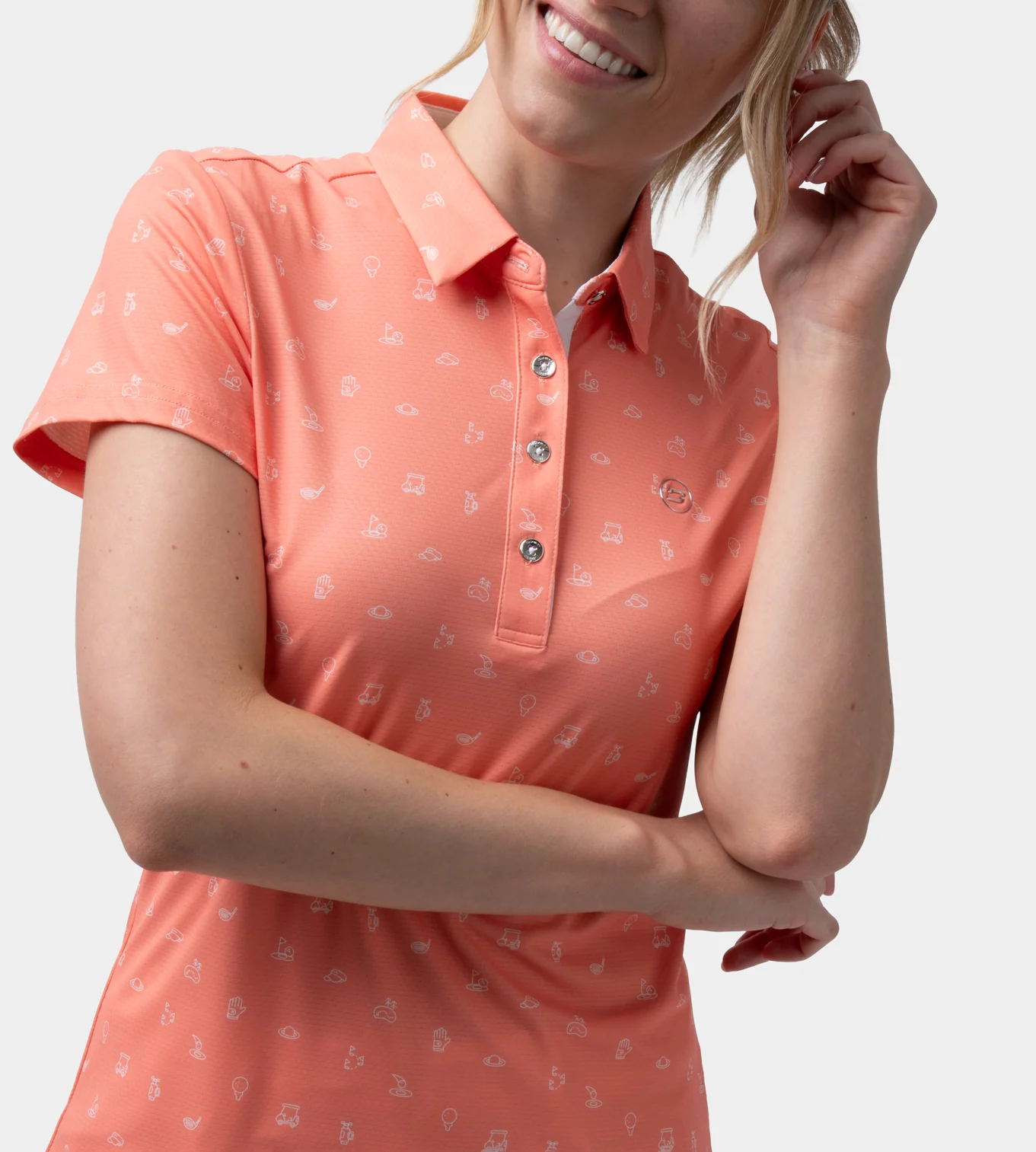 LADIES CLUB 2.0 POLO - CORAL - Image 4