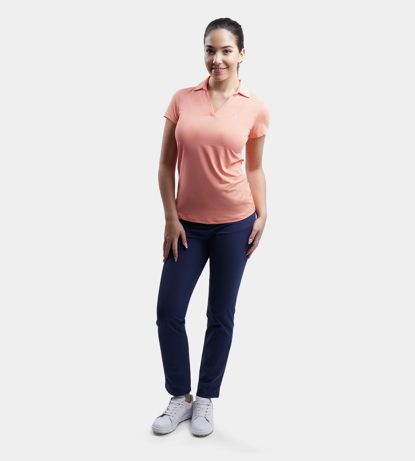 LADIES CLUBHOUSE POLO - CORAL - Image 3