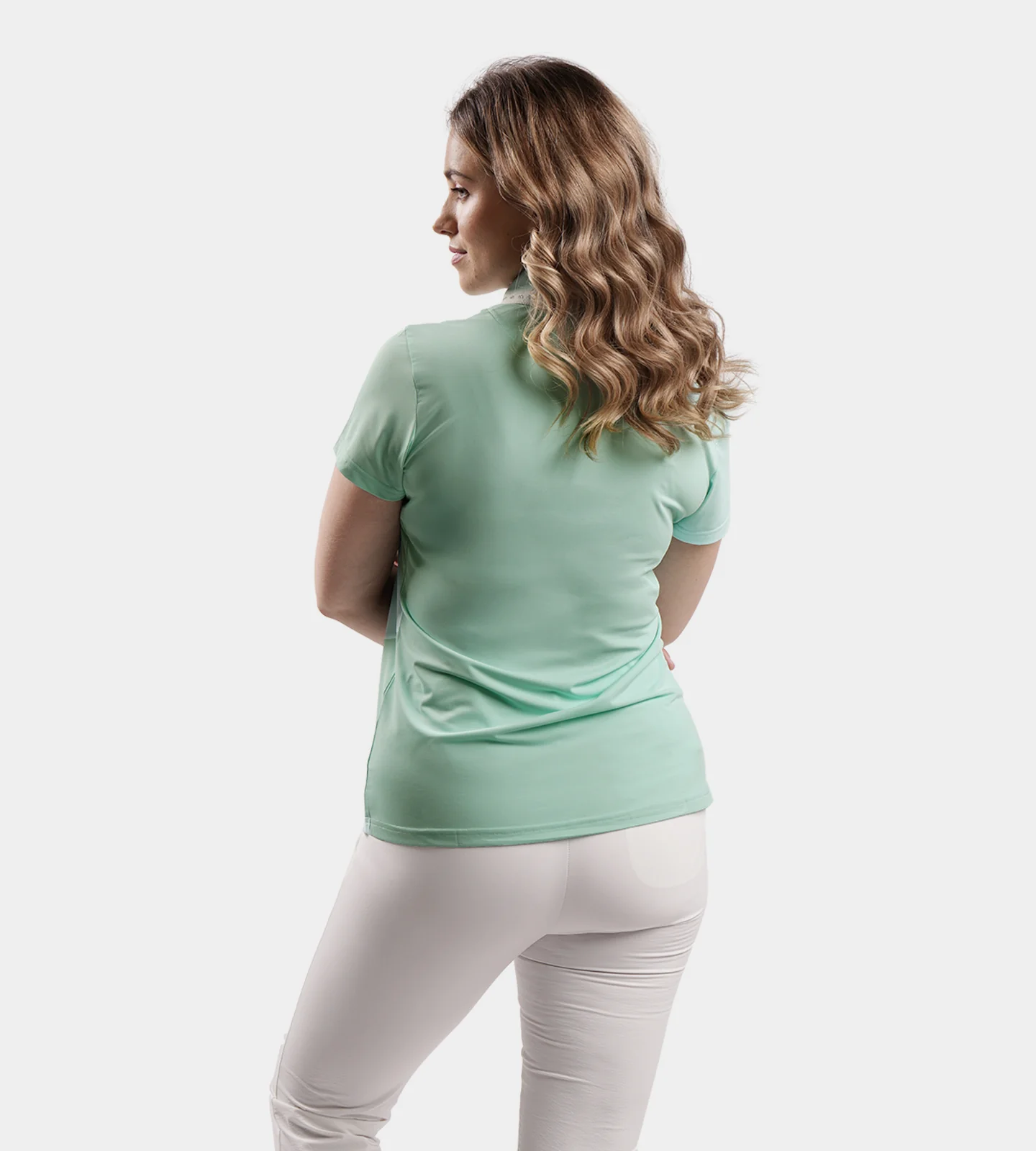 LADIES COUTURE POLO - TEAL - Image 2