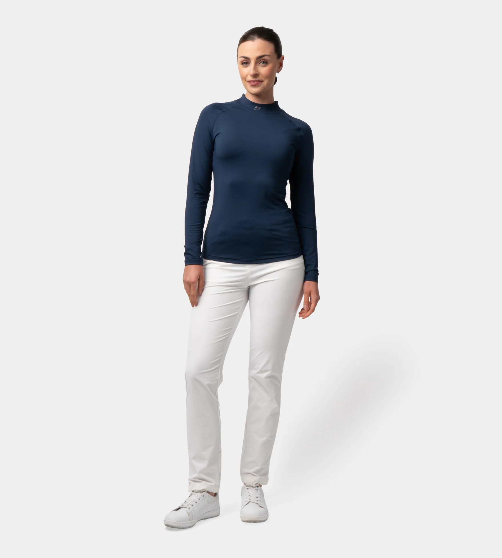LADIES CREW BASELAYER - NAVY - Image 4