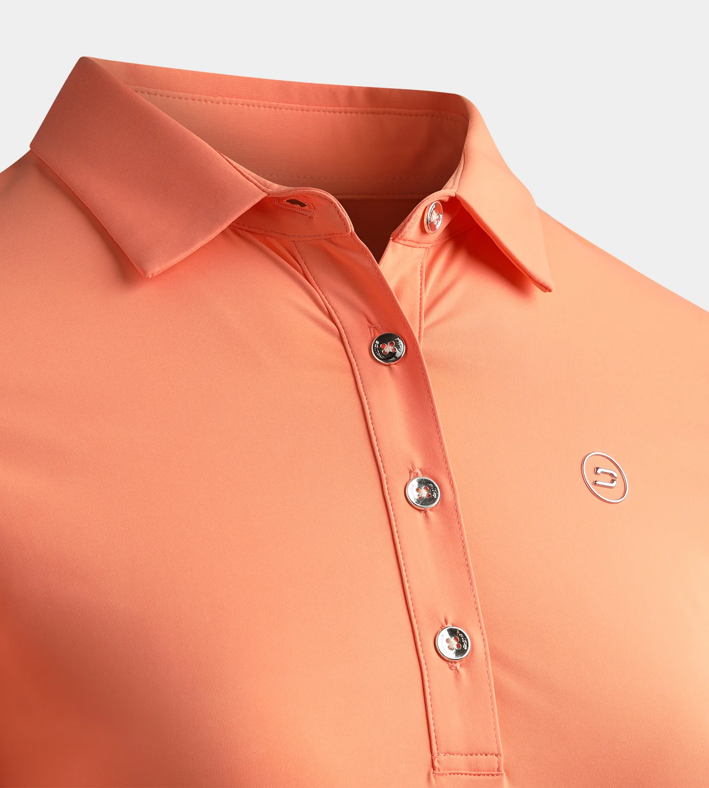 LADIES ELITE LONG SLEEVE POLO - CORAL - Image 4