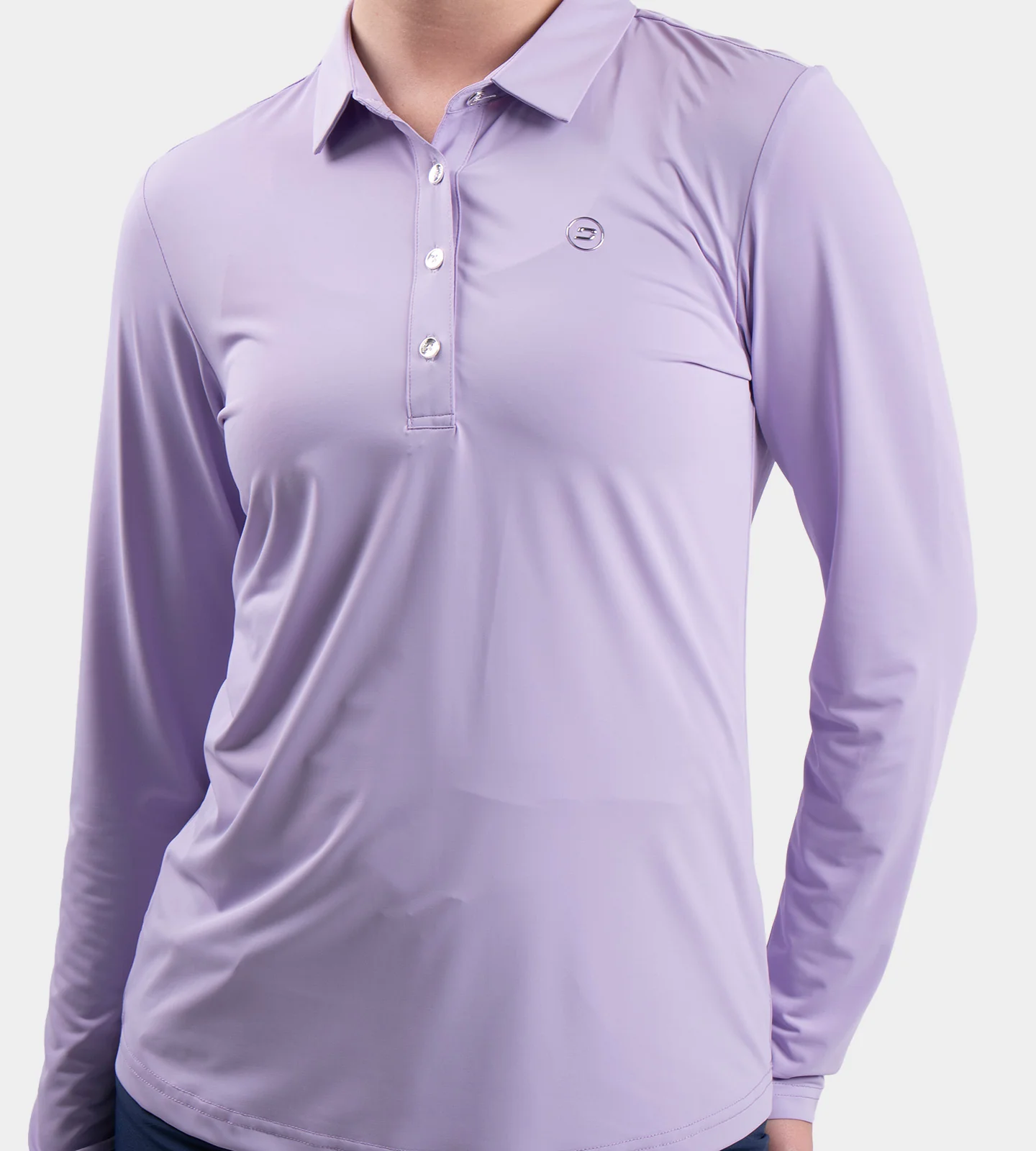 LADIES ELITE LONG SLEEVE POLO - LAVENDER - Image 2