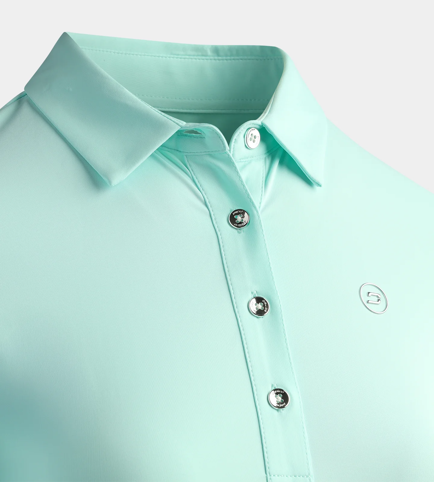 LADIES ELITE LONG SLEEVE POLO - MINT - Image 4