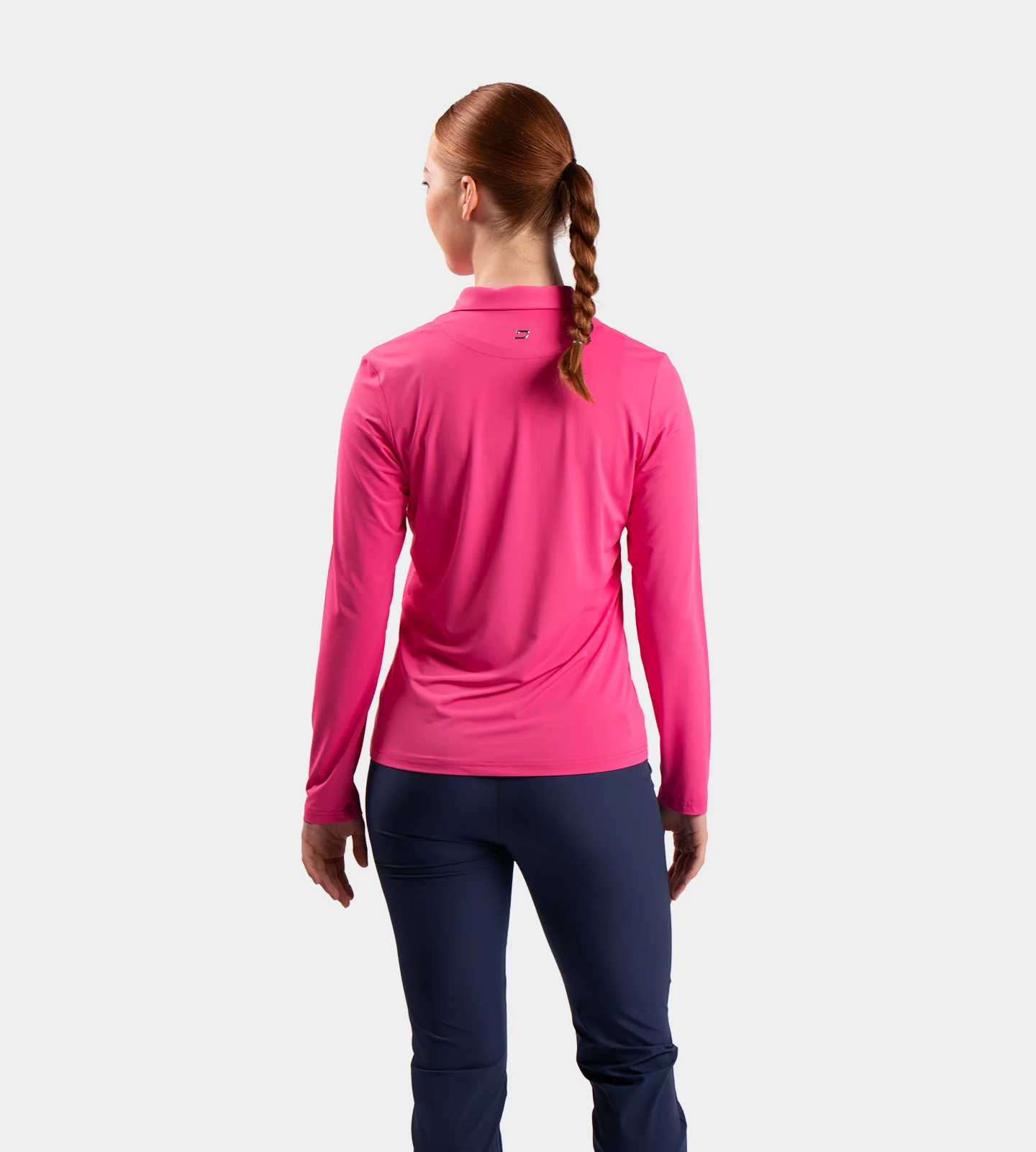 LADIES ELITE LONG SLEEVE POLO - PINK - Image 3