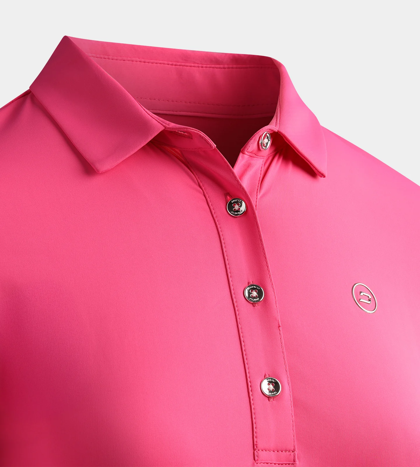 LADIES ELITE LONG SLEEVE POLO - PINK - Image 4