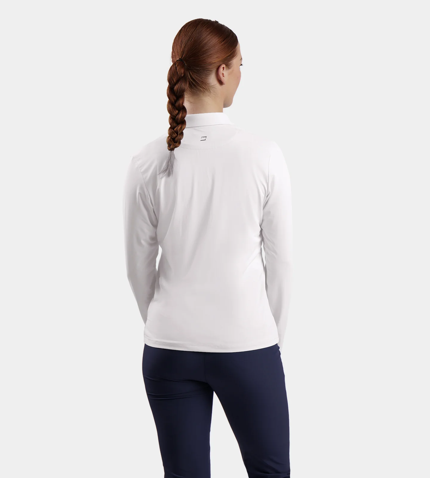 LADIES ELITE LONG SLEEVE POLO - WHITE - Image 3