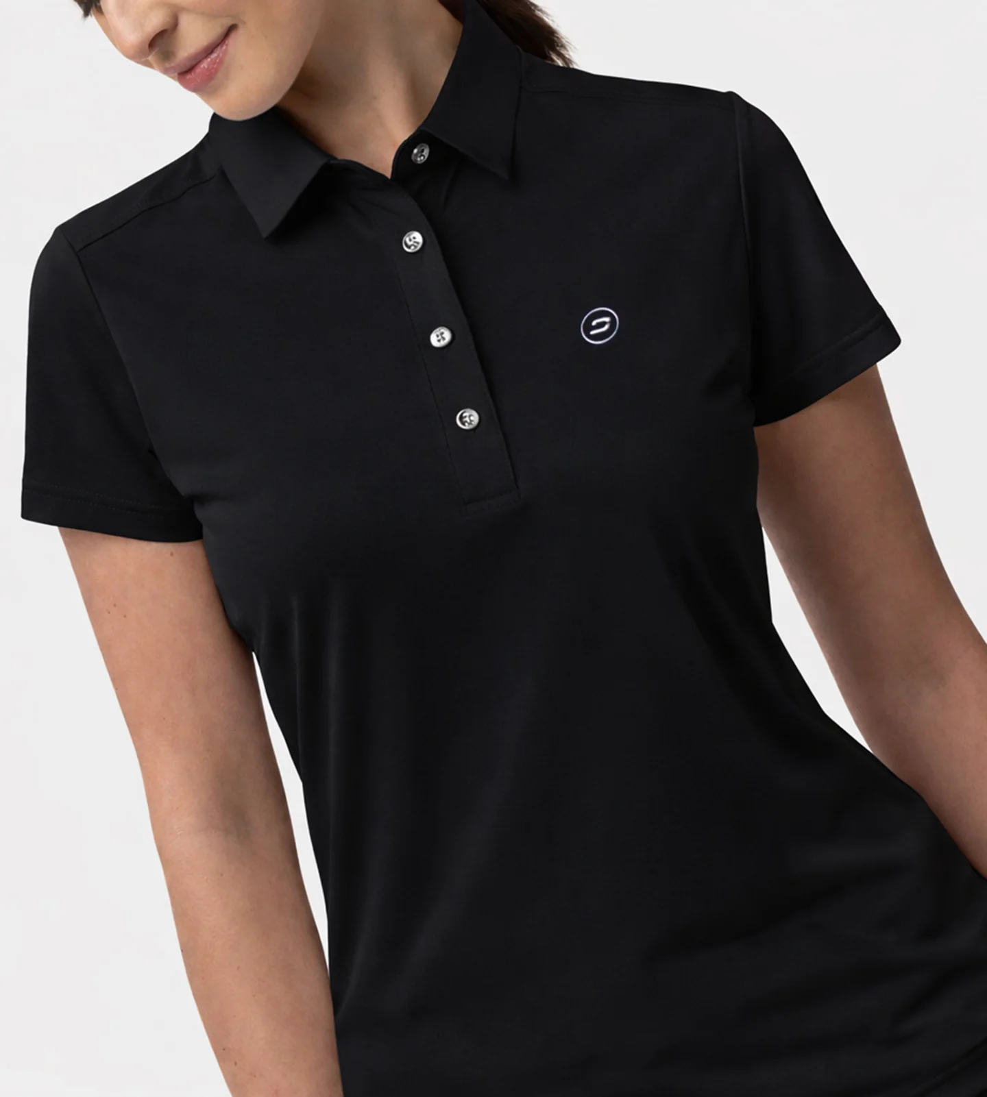 LADIES ELITE POLO - BLACK - Image 2