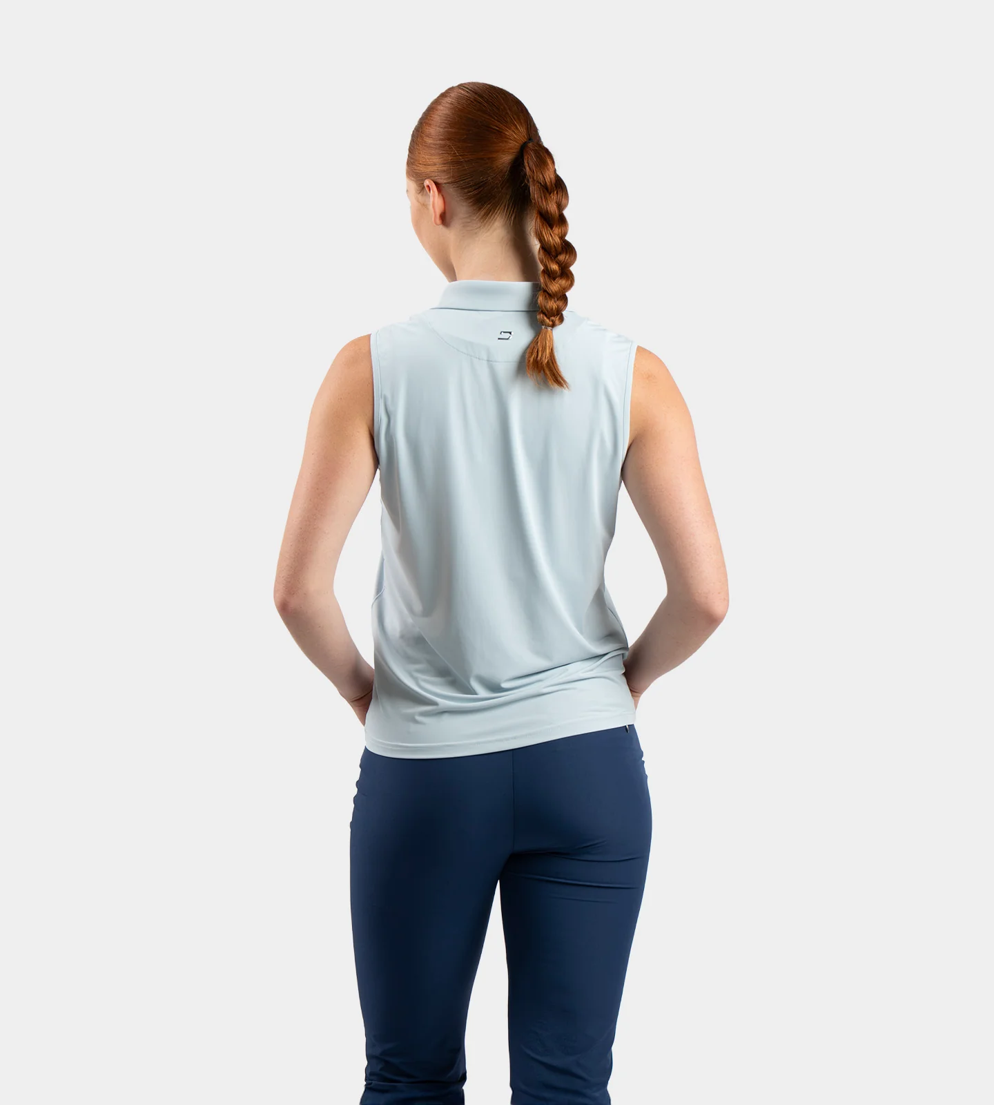LADIES ELITE SLEEVELESS POLO - BLUE - Image 3