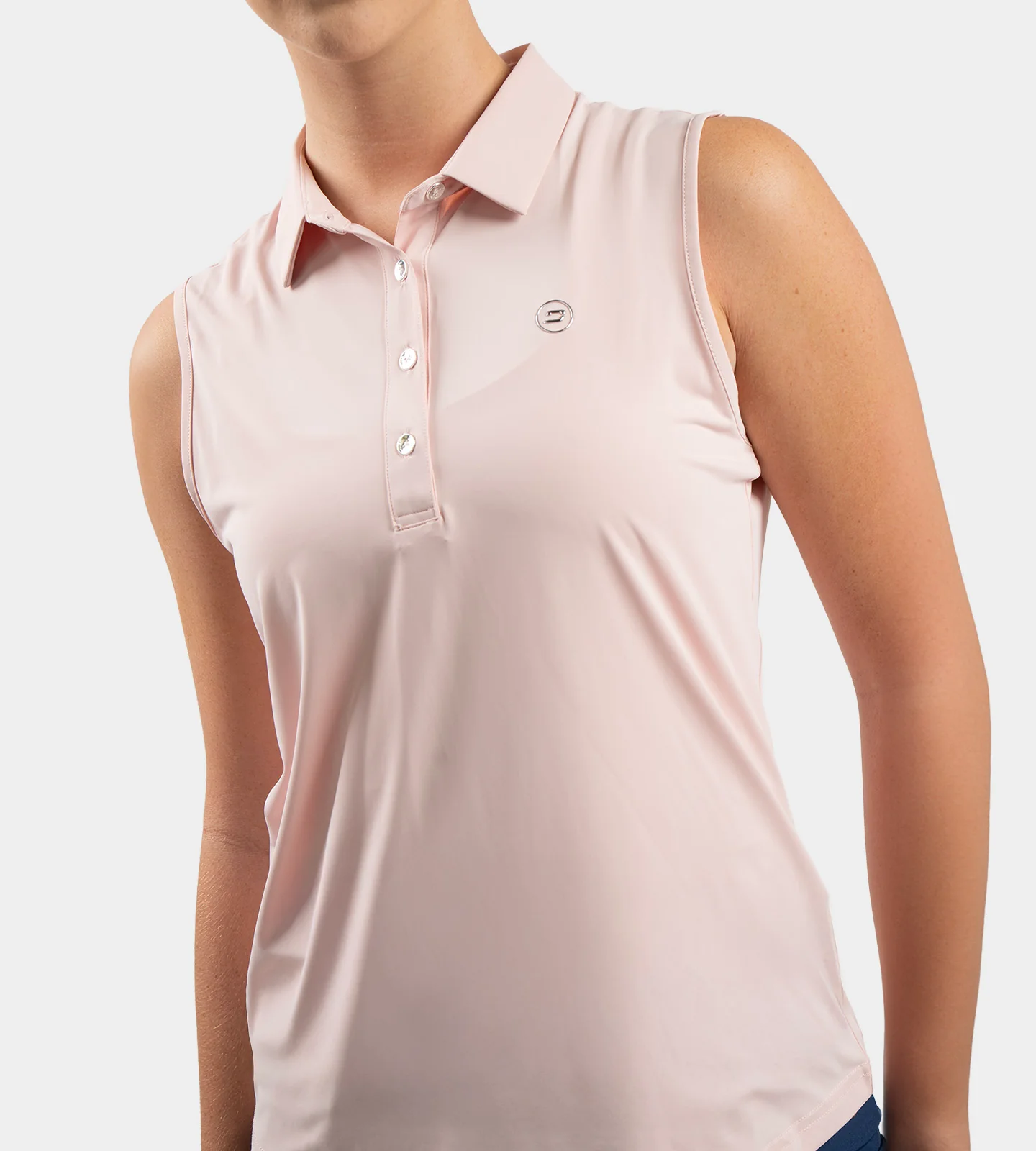 LADIES ELITE SLEEVELESS POLO - BLUSH - Image 2