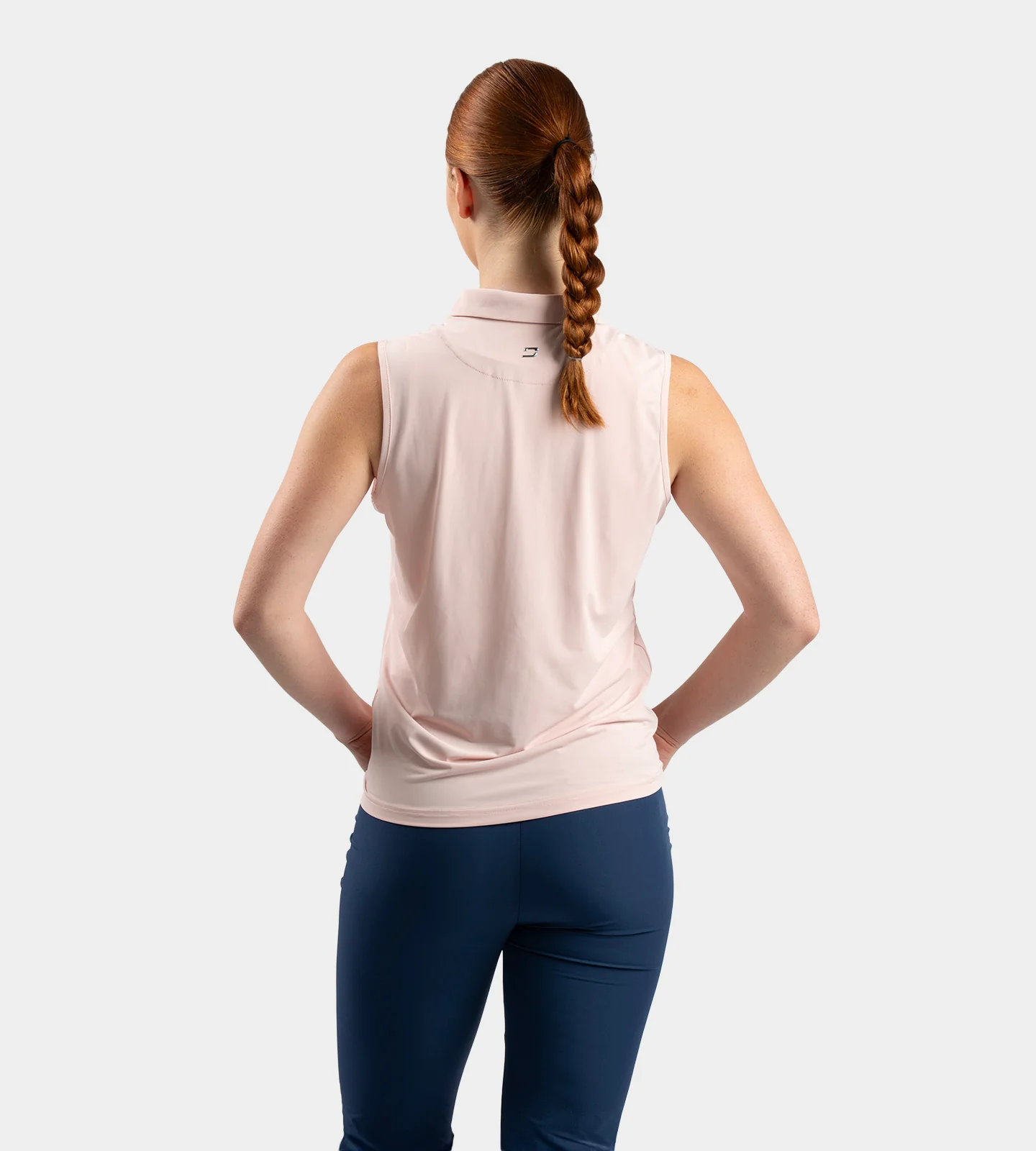 LADIES ELITE SLEEVELESS POLO - BLUSH - Image 3