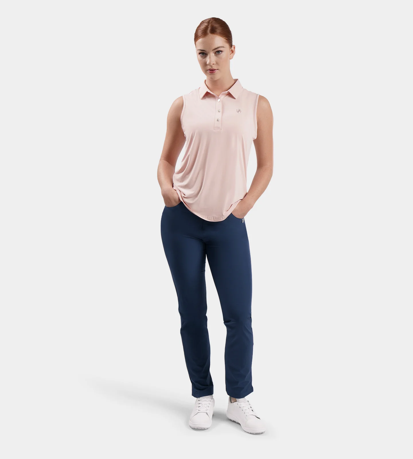 LADIES ELITE SLEEVELESS POLO - BLUSH - Image 5