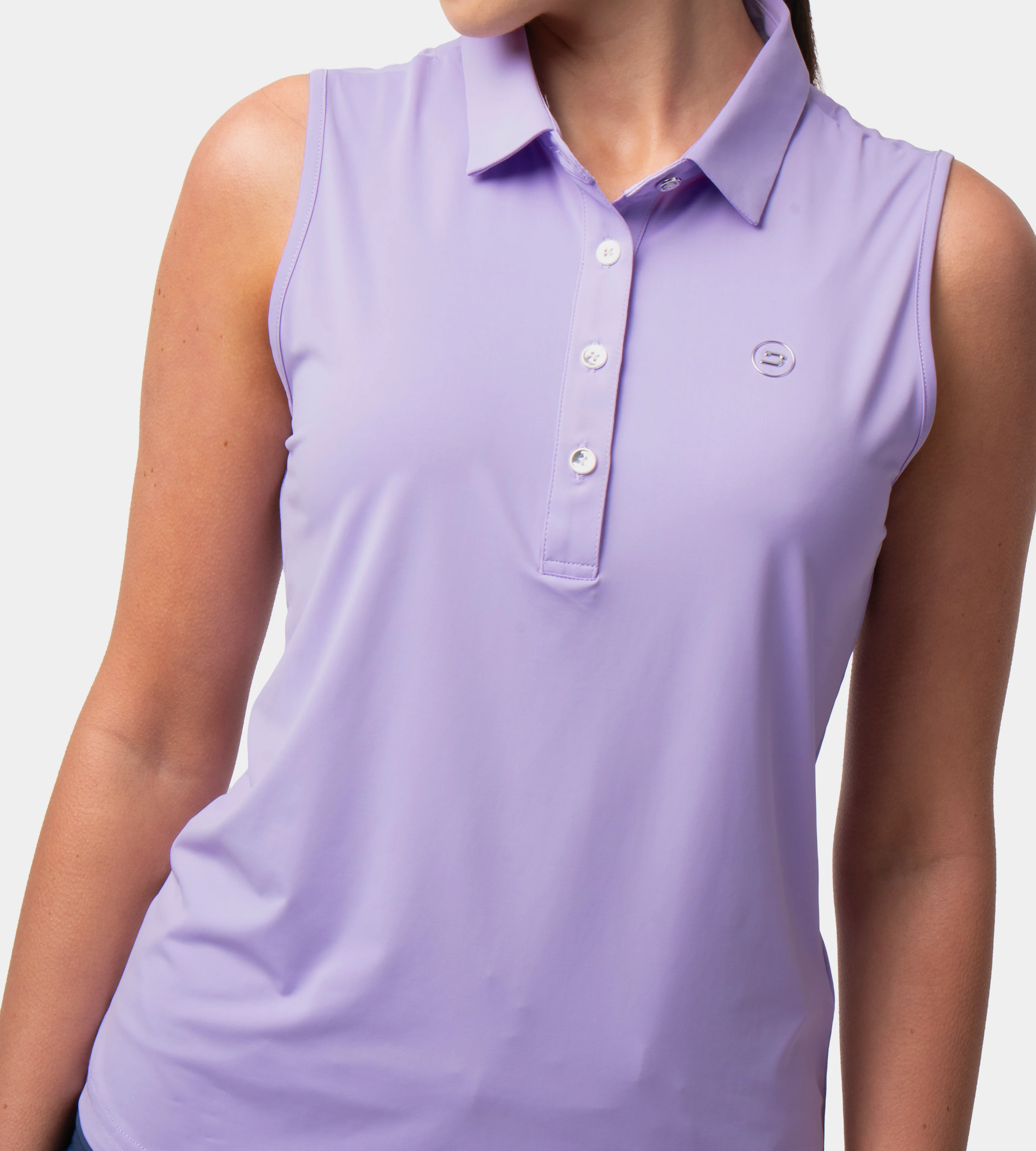LADIES ELITE SLEEVELESS POLO - LAVENDER - Image 2