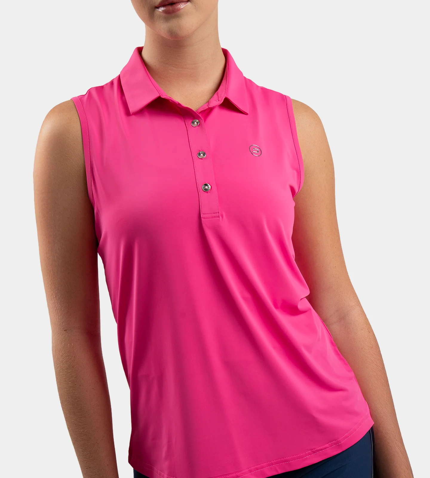 LADIES ELITE SLEEVELESS POLO - PINK - Image 2