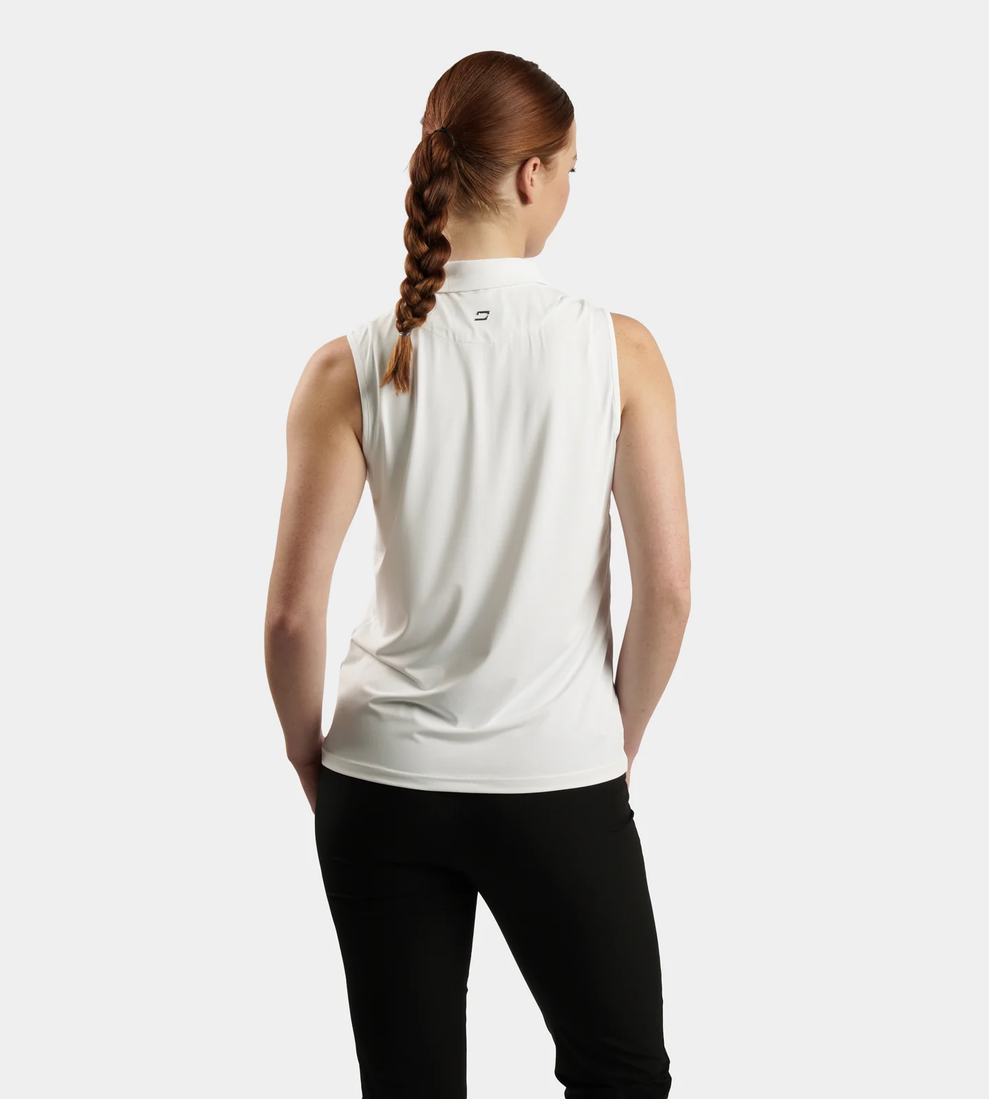 LADIES ELITE SLEEVELESS POLO - WHITE - Image 3