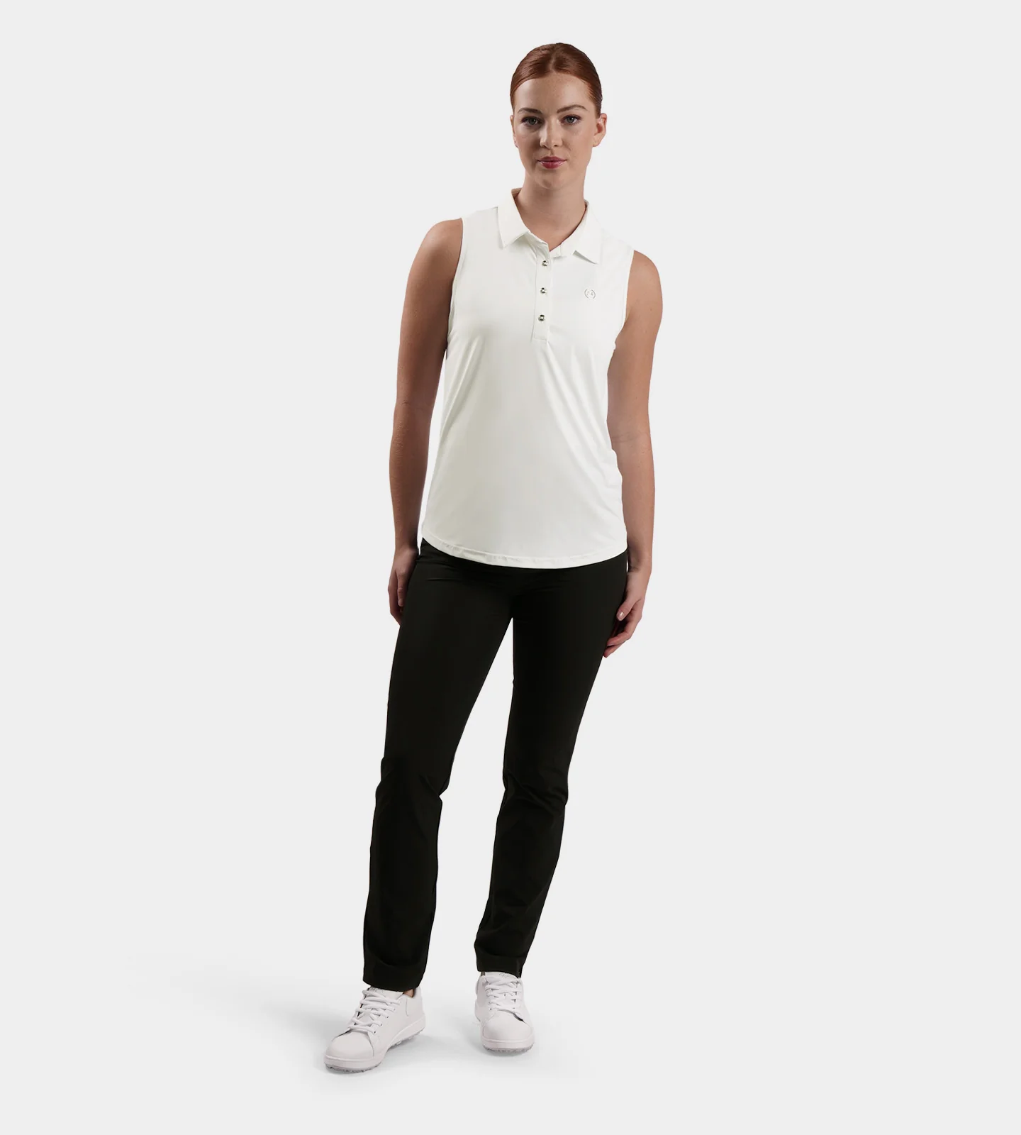 LADIES ELITE SLEEVELESS POLO - WHITE - Image 6