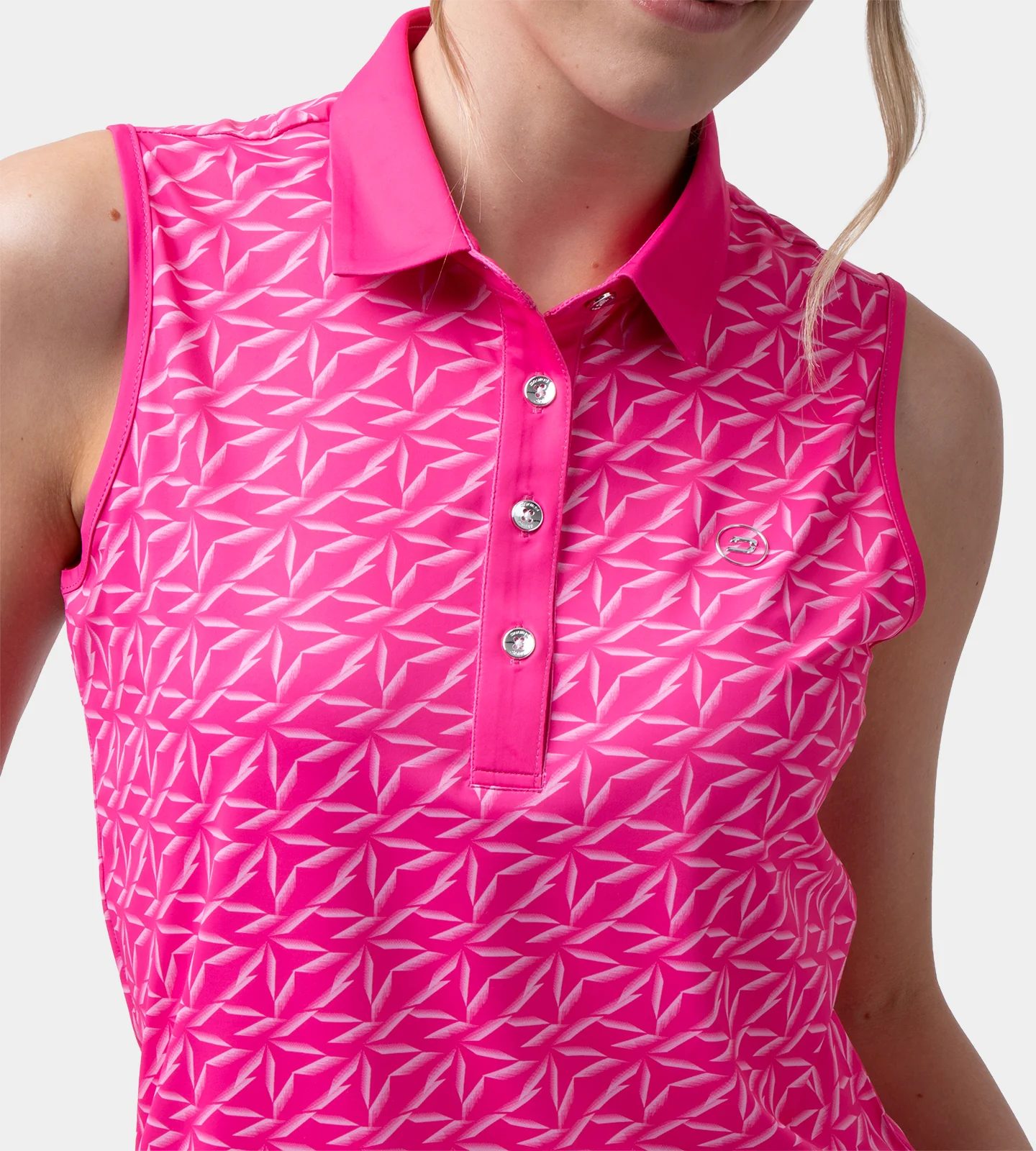 LADIES EMPIRE POLO - BRIGHT PINK - Image 3