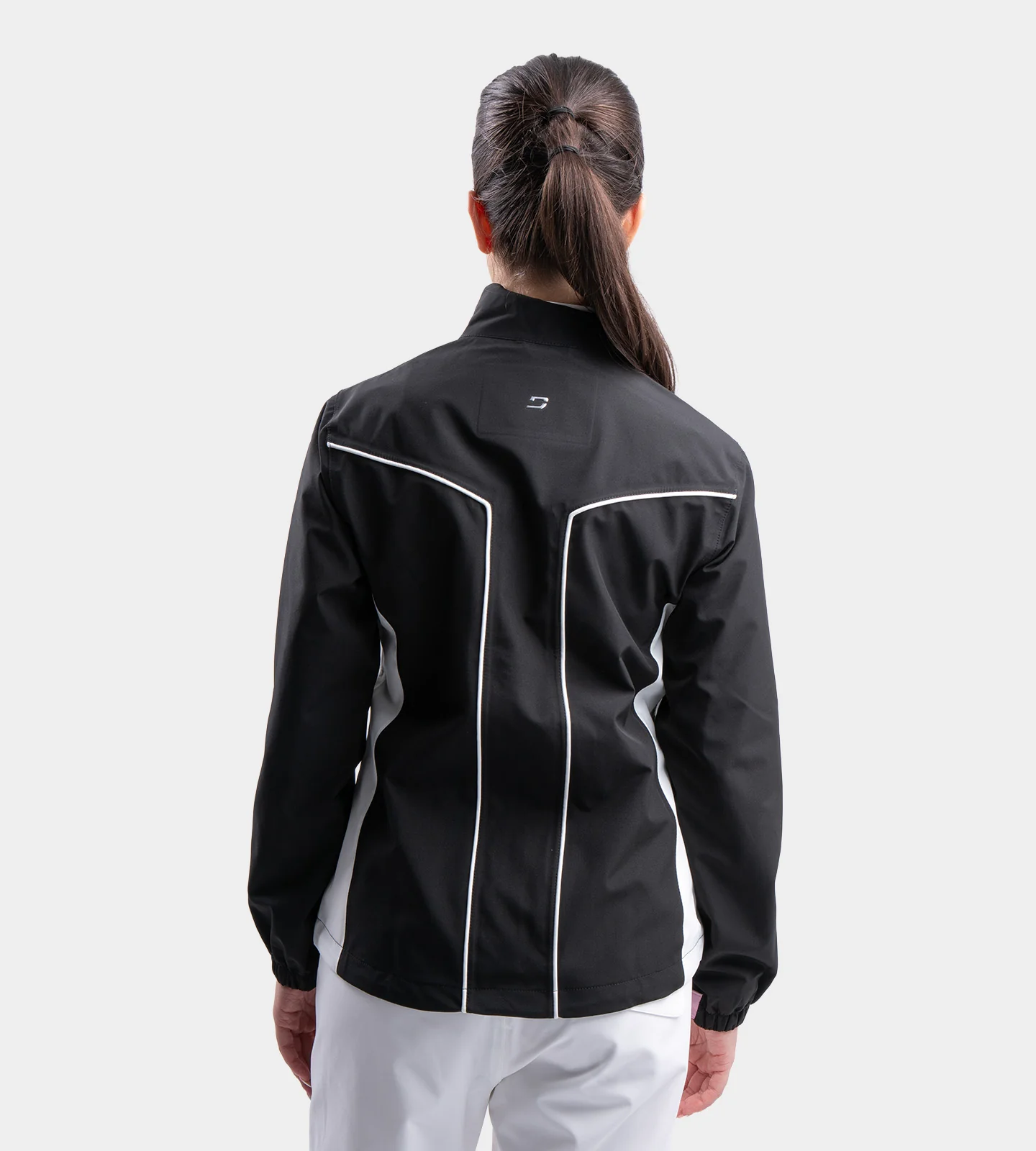 LADIES ESCAPADE RAIN JACKET - BLACK/WHITE - Image 3